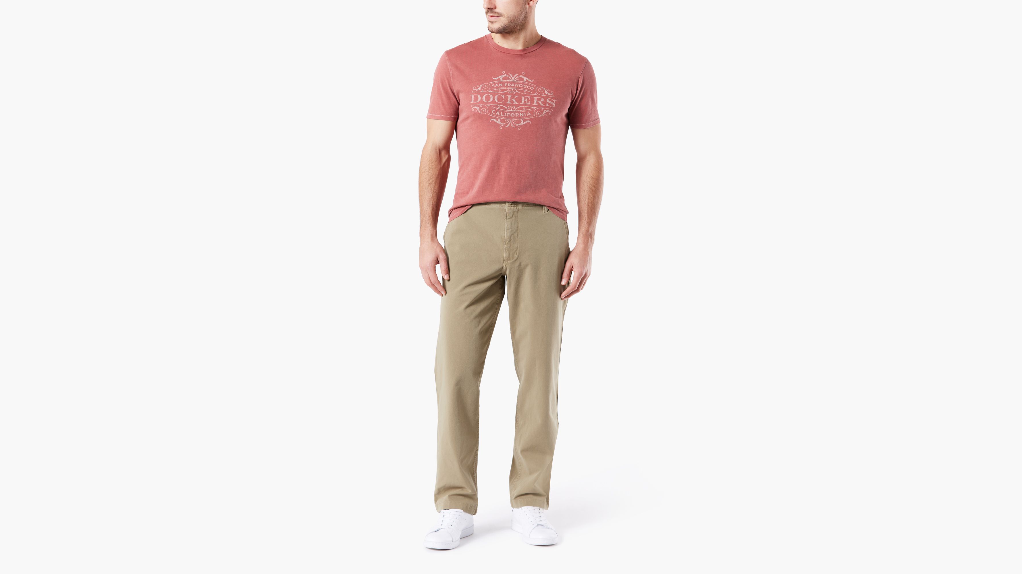 Dockers Men's Downtime Straight Fit Smart 360 FLEX Khaki Stretch Pants -  Macy's
