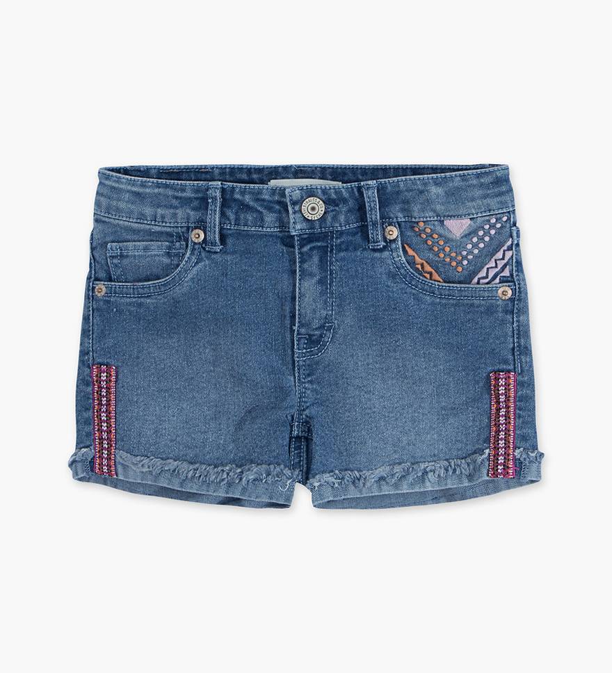 Girls 7-16 Embroidered Shorty Shorts 1