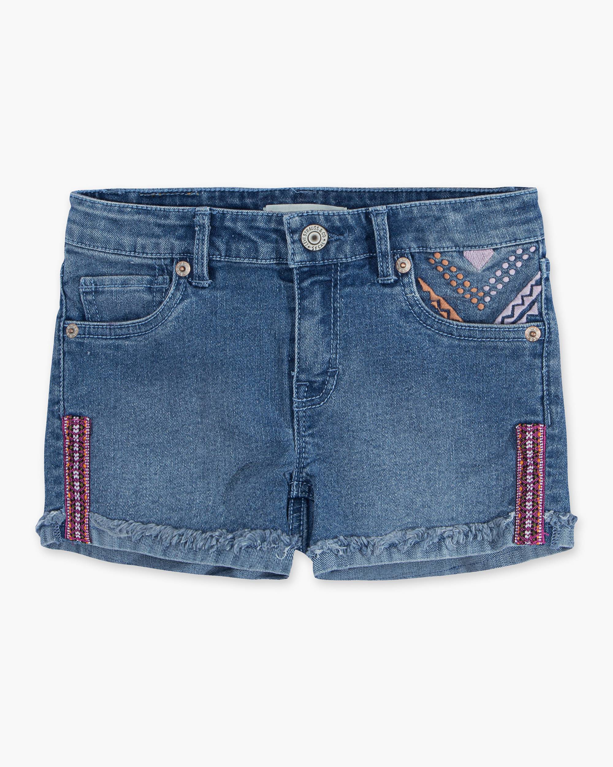 Girls 7-16 Embroidered Shorty Shorts 1
