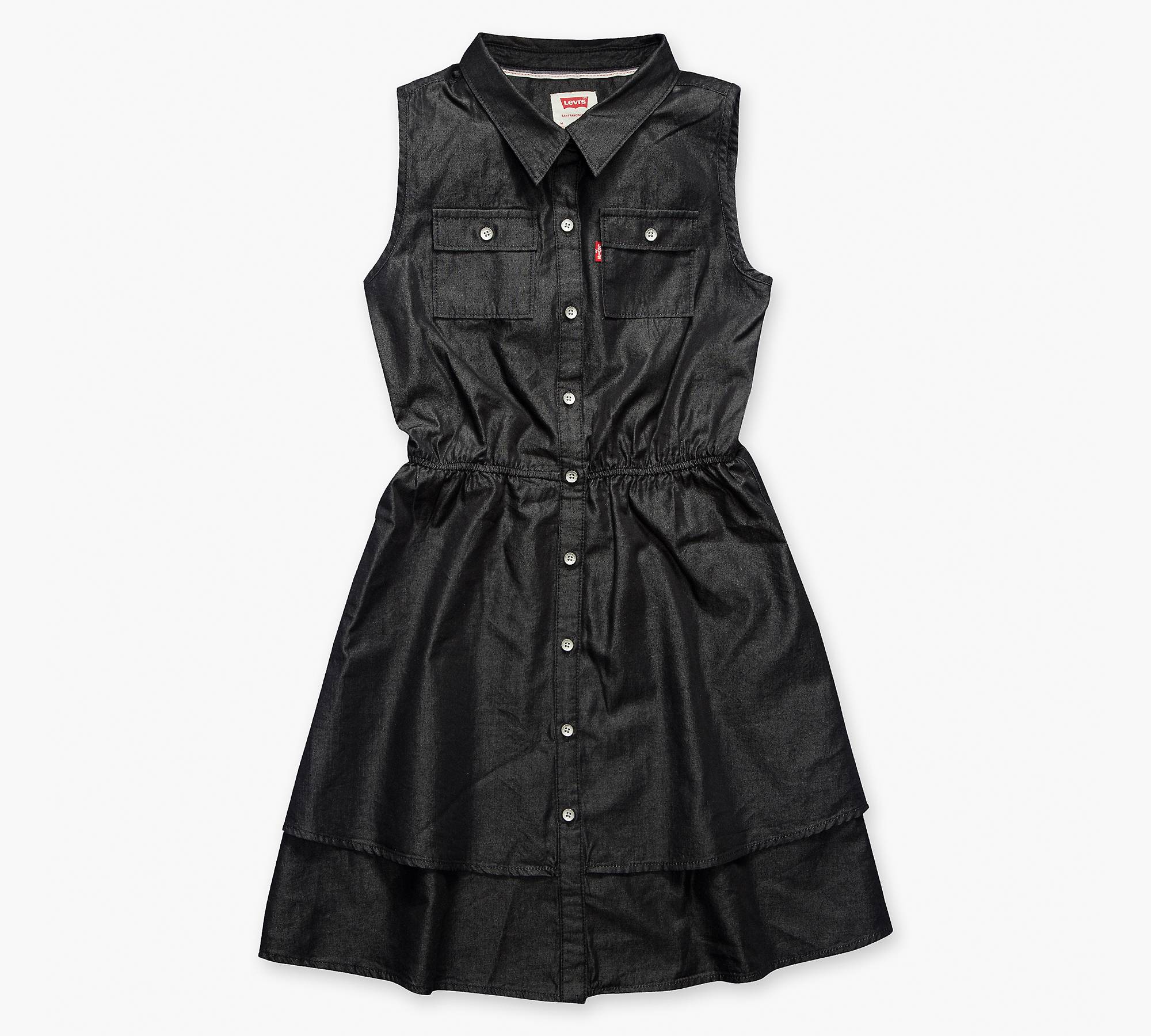 Girls 7-16 Tiered Woven Dress - Dark Wash | Levi's® US