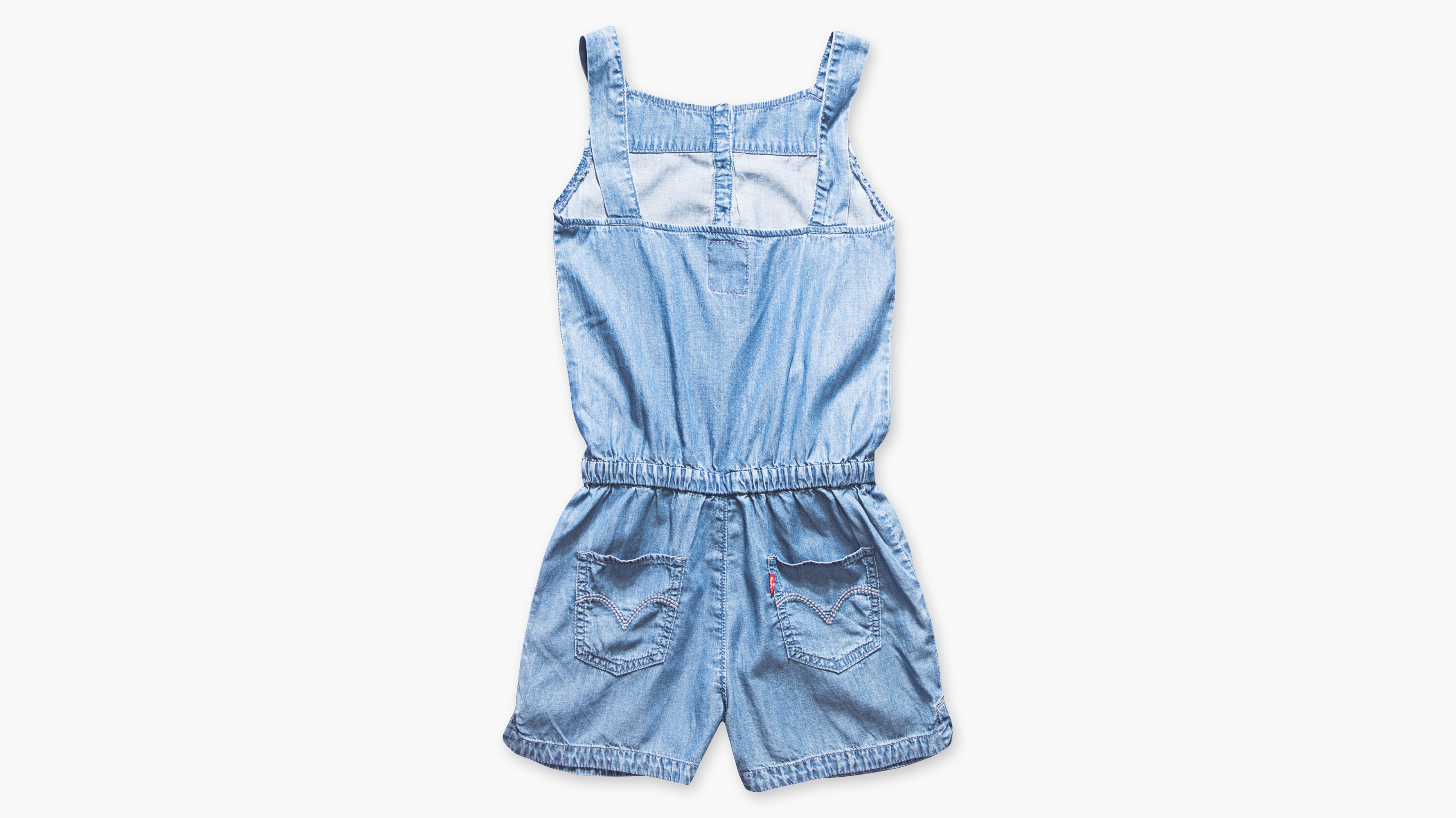 Toddler Girls 2t-4t Woven Henley Romper - Medium Wash | Levi's® US