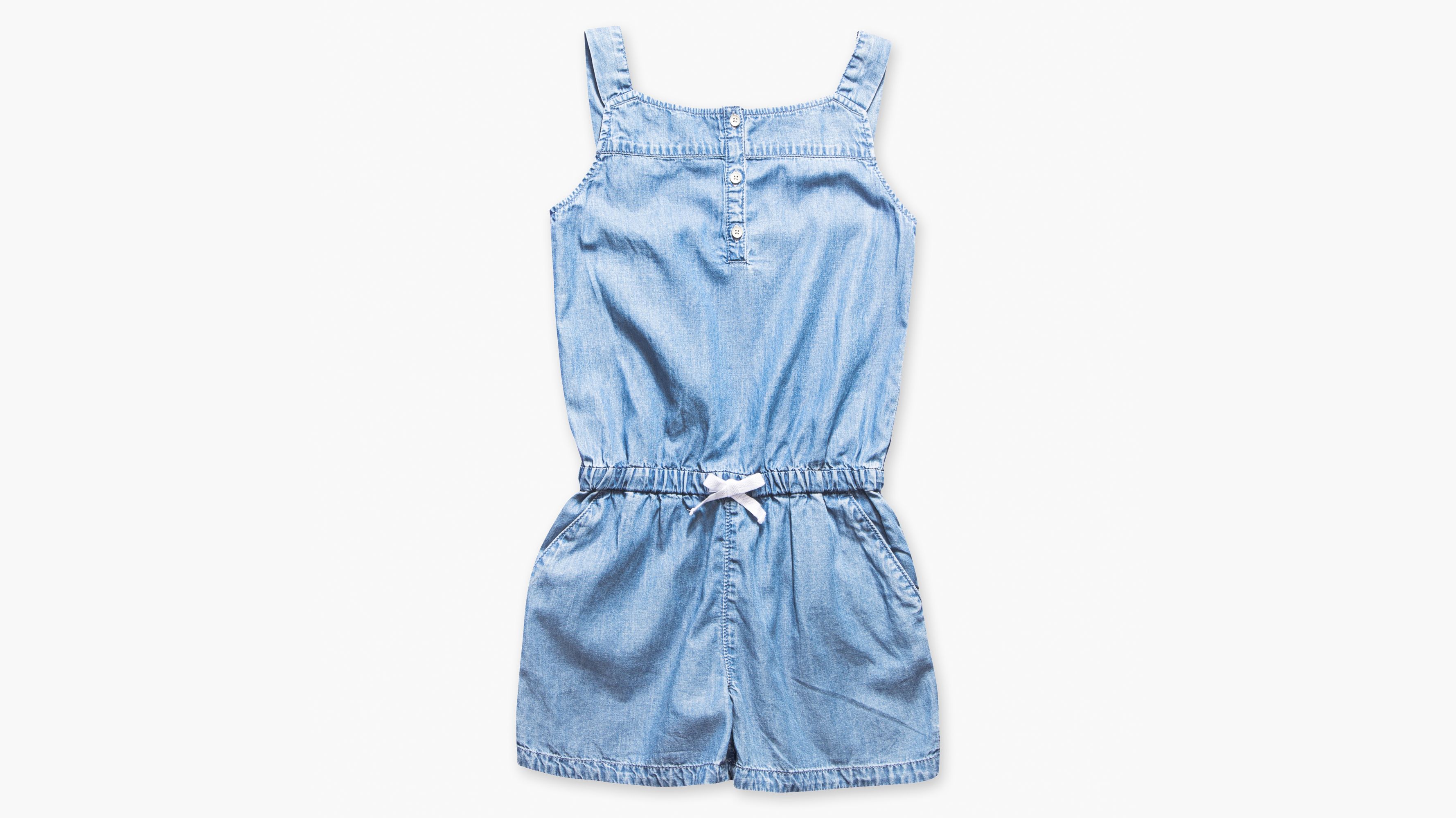 Toddler Girls 2t-4t Woven Henley Romper - Medium Wash | Levi's® US