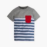 Boys 8-20 Striped Blocked Sunset Pocket Tee Shirt 1