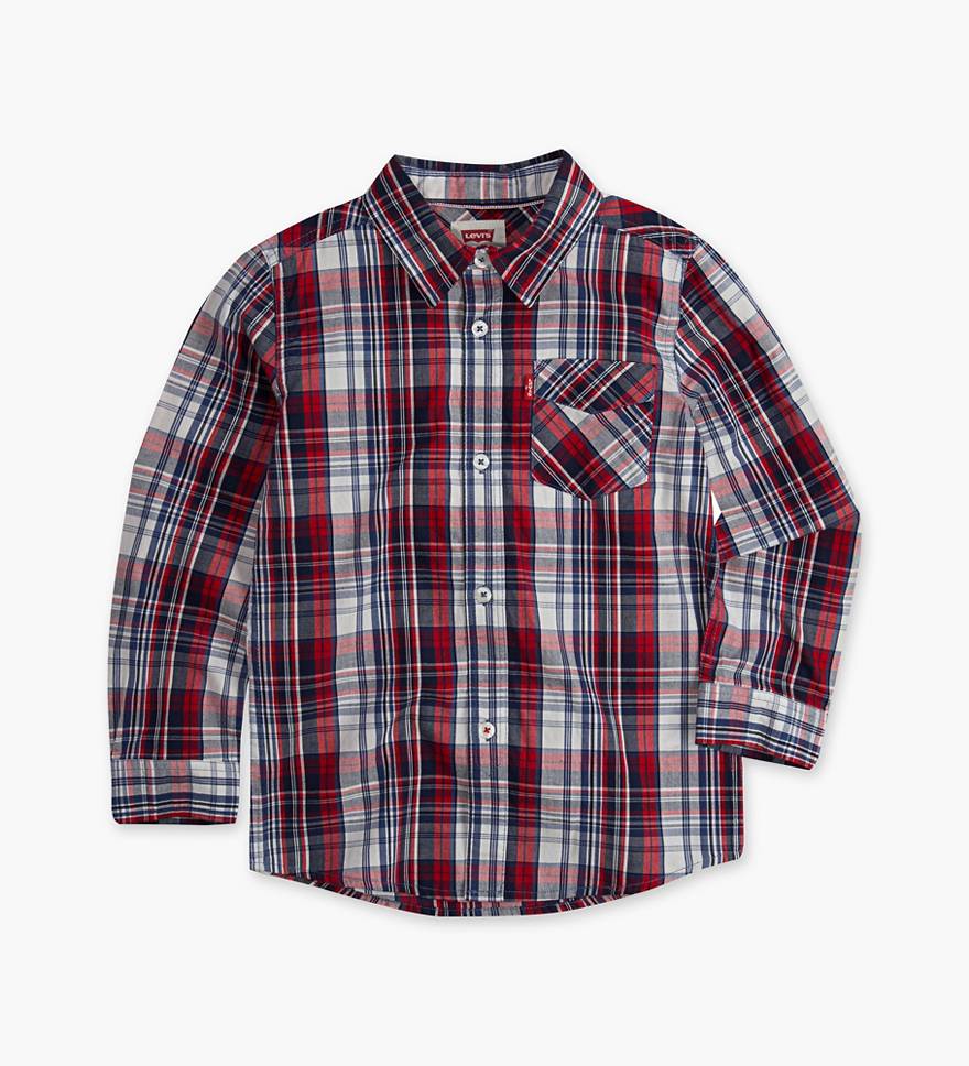 Little Boys 4-7x Long Sleeve One Pocket Plaid Shirt 1