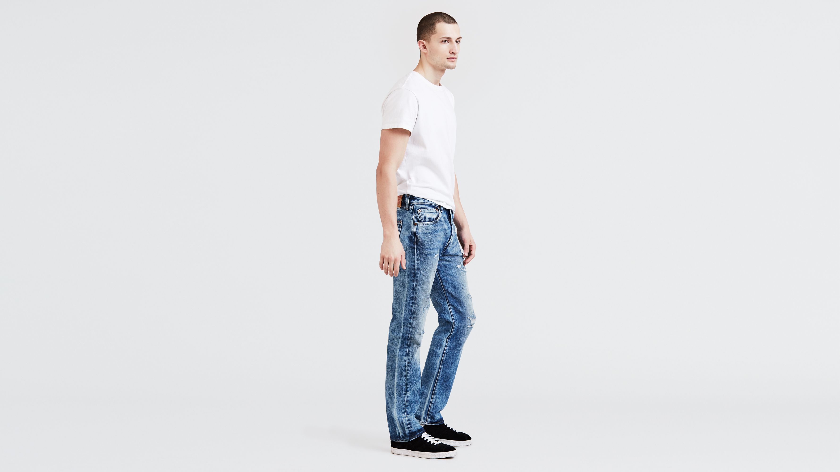 levi 501 ripped jeans mens