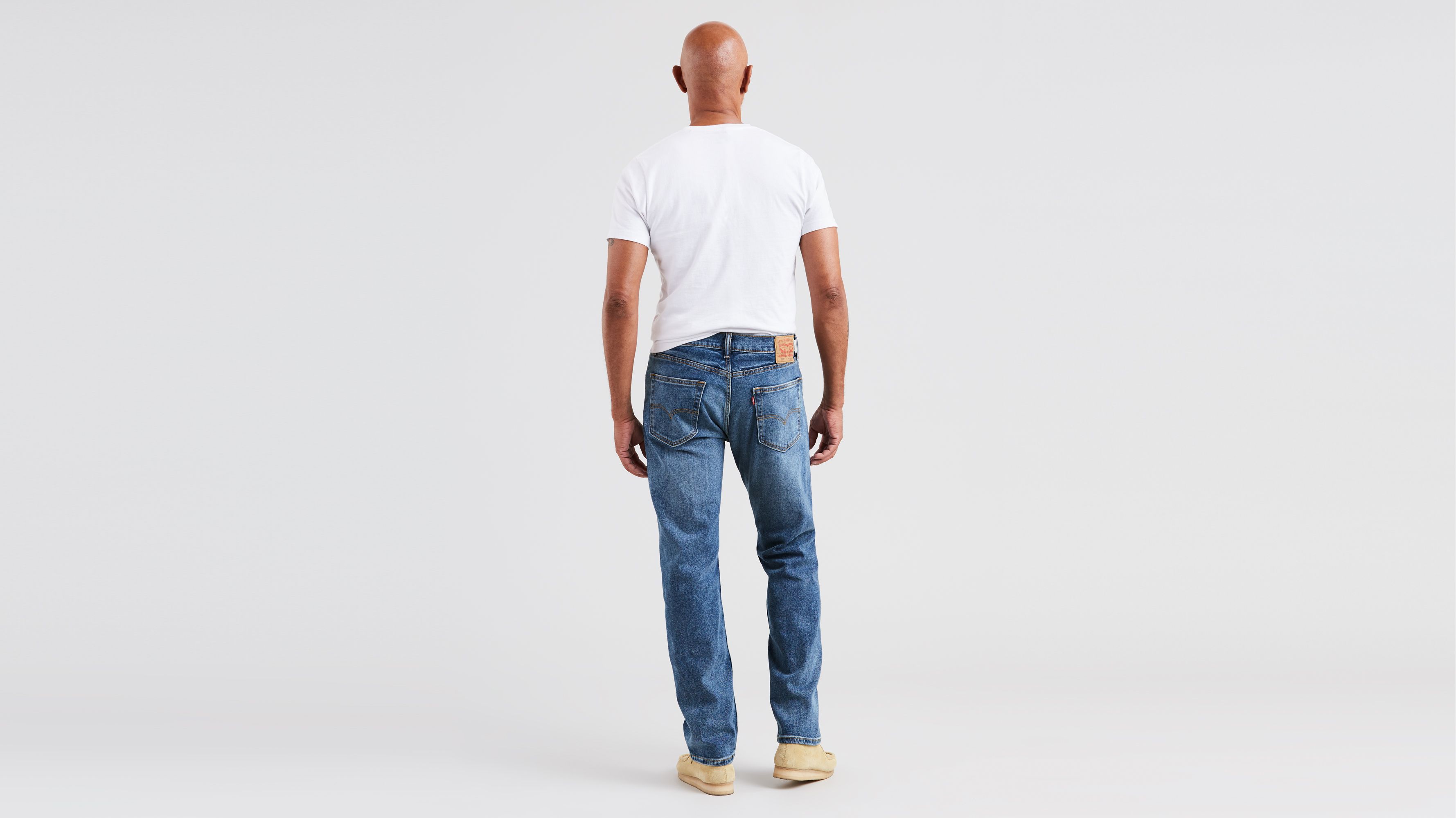 Levis 505 Straight Leg Regular Fit Medium Wash Denim Jeans 36x30