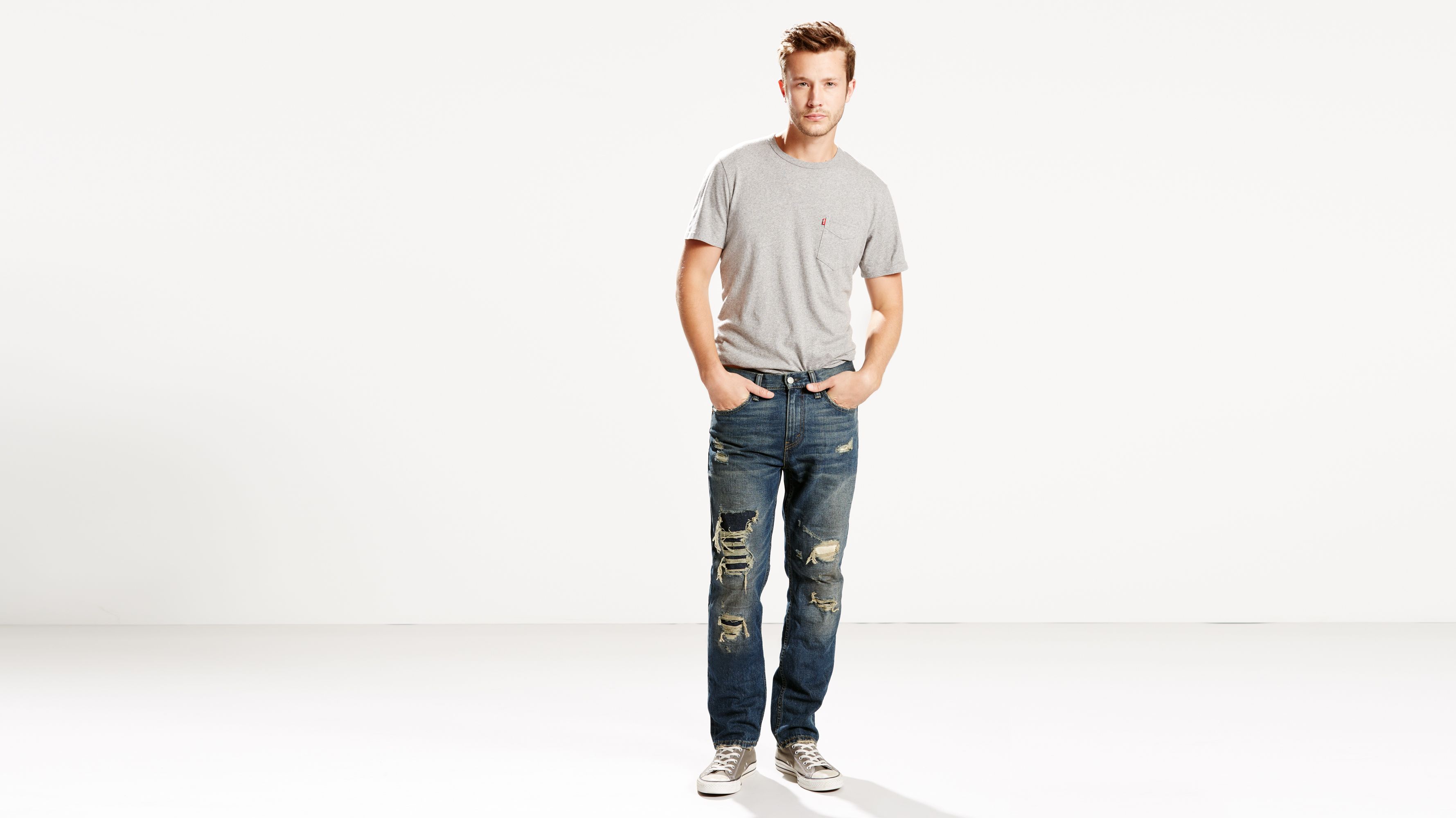 levi's 511 slim fit distressed jeans
