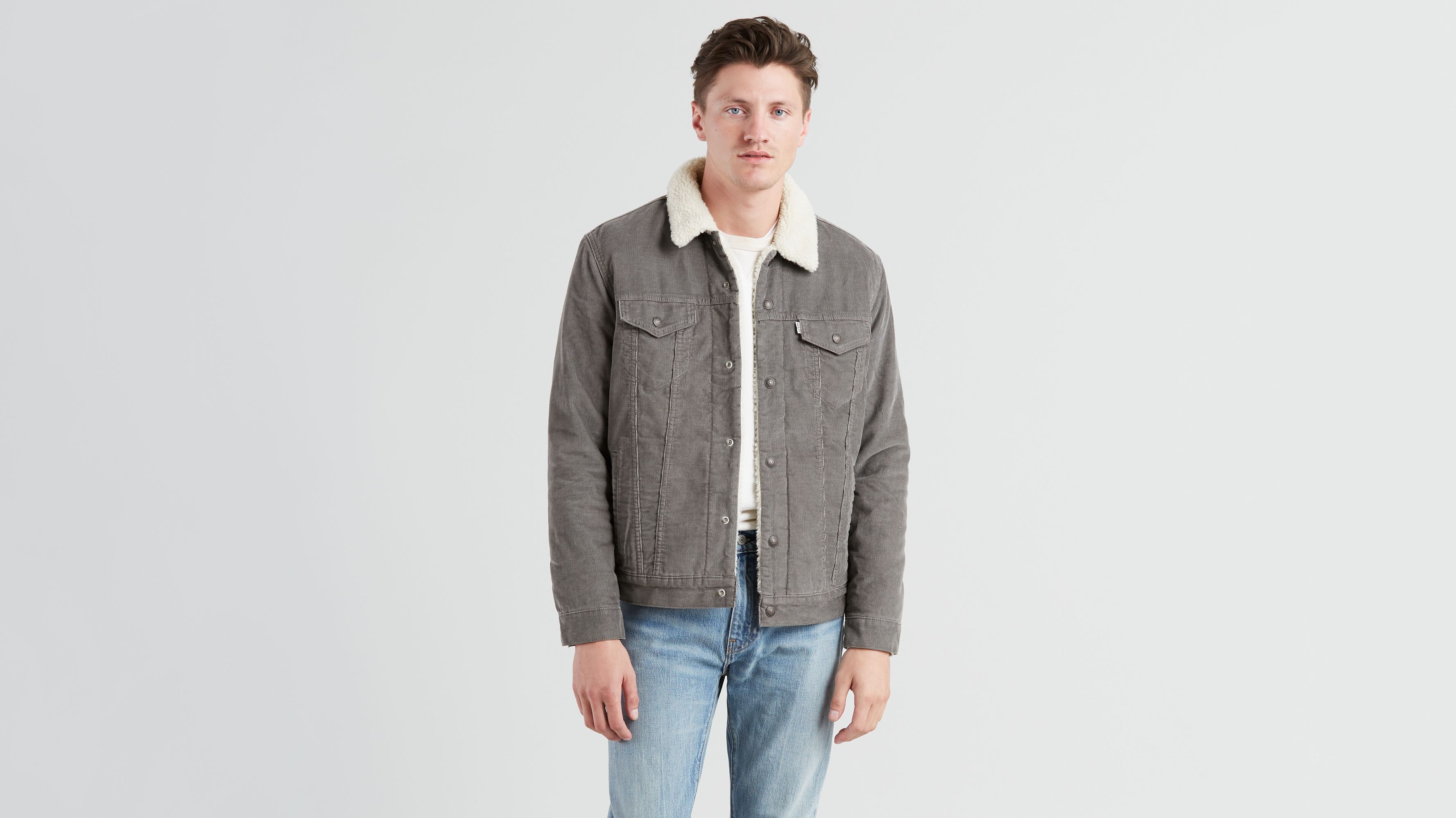 levi's grey denim jacket