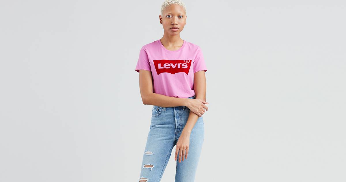 Levi's® Logo Perfect Tee Shirt - Pink | Levi's® US