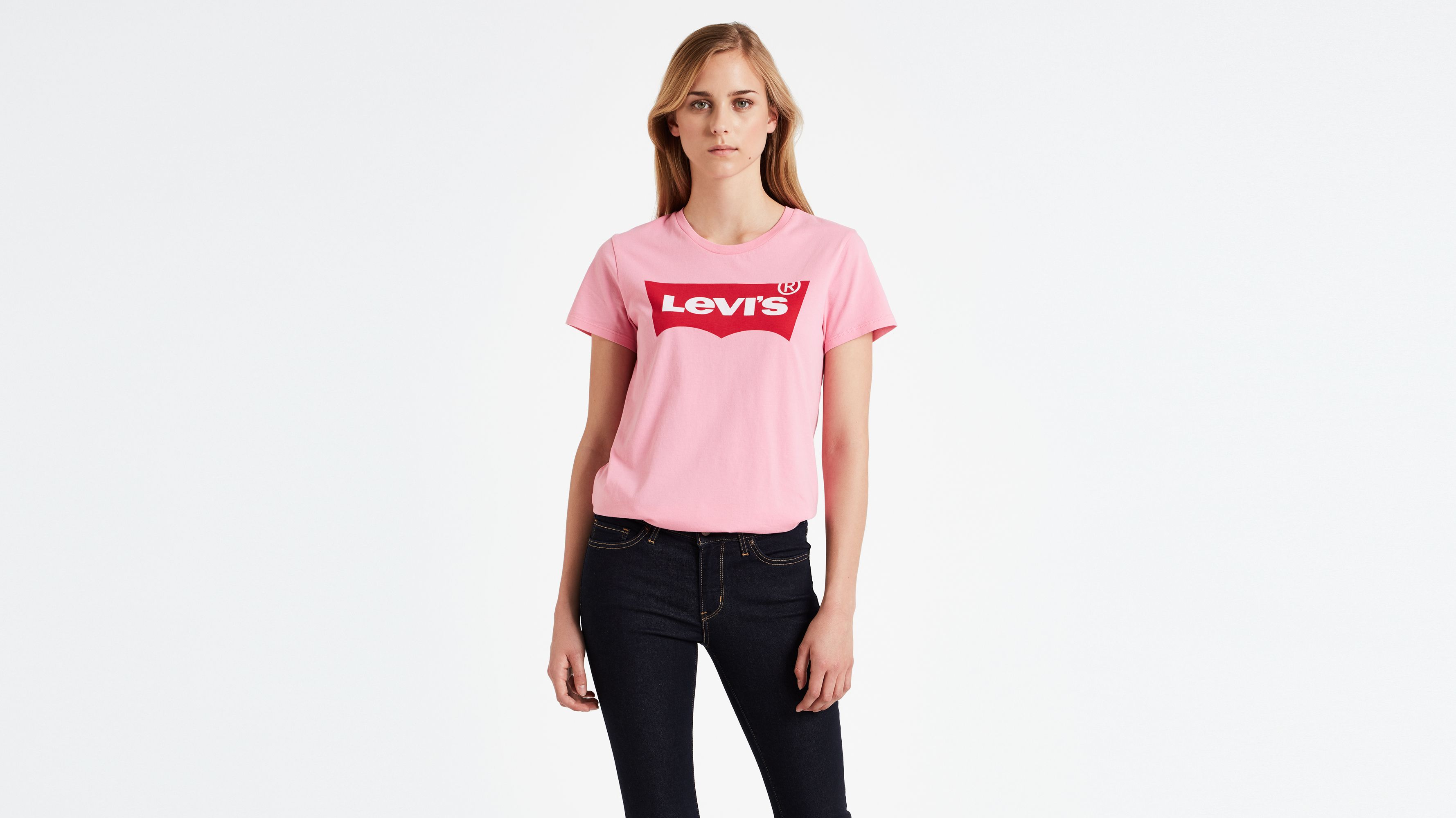 pink and red levis t shirt