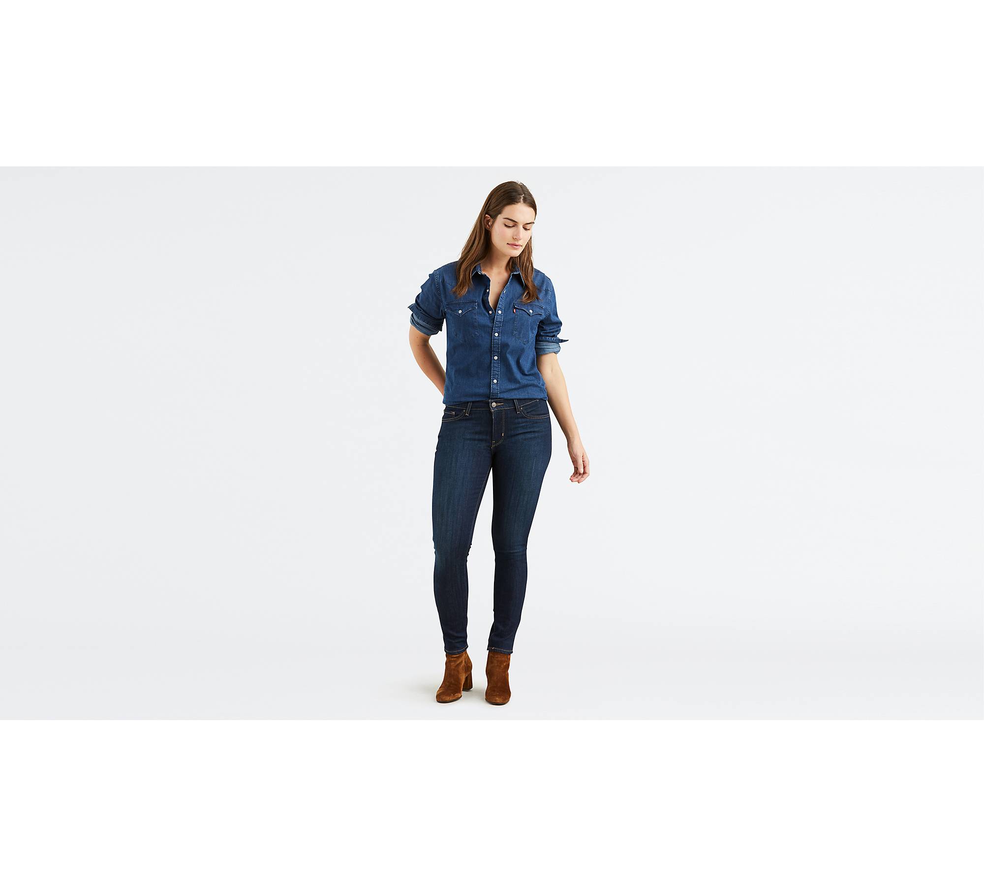 Denizen from Levi's Solid Blue Jeans Size 14 - 50% off