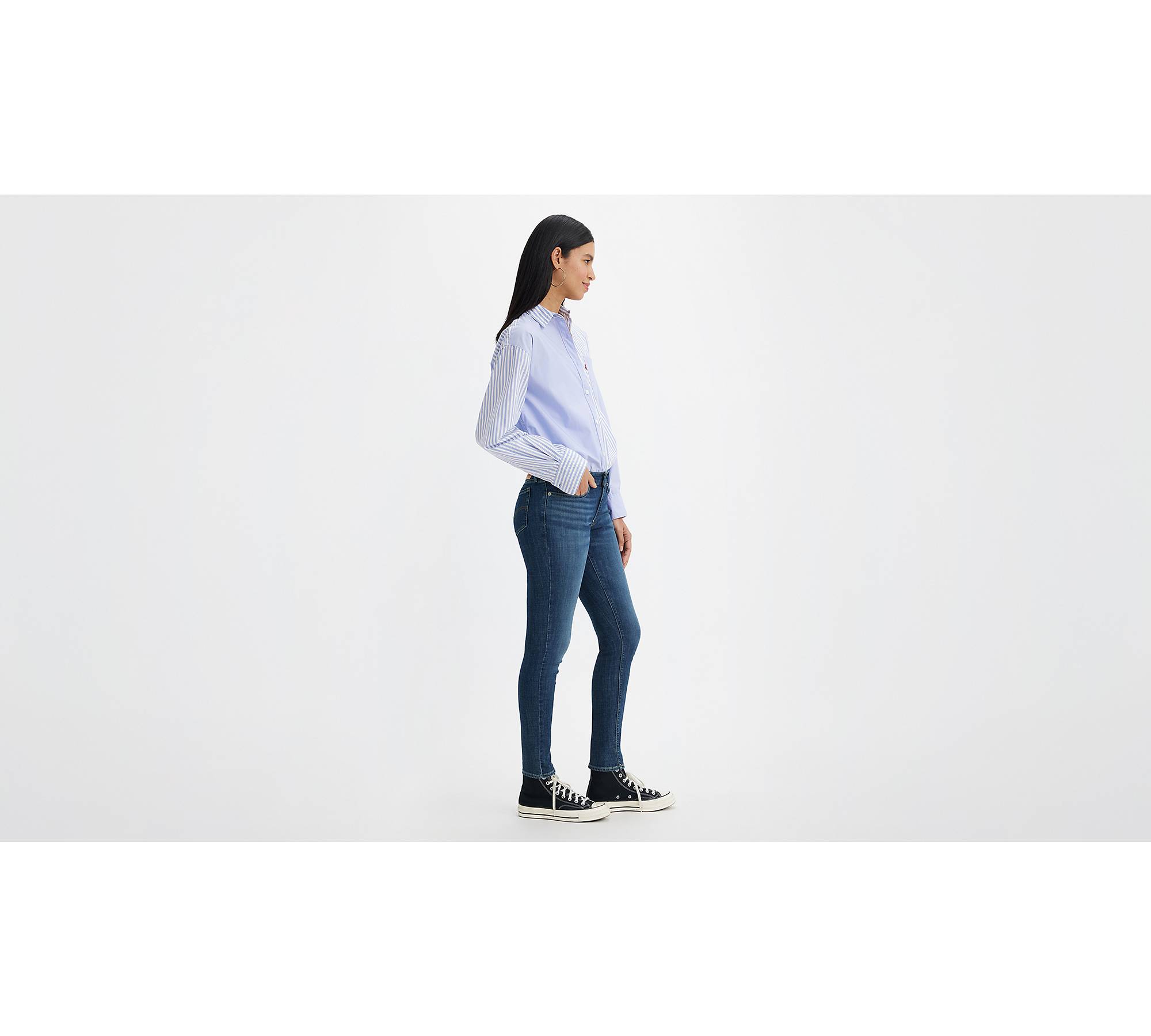 Calça jeans feminina skinny 711 da Levi's, índigo Ridge, 28 (EUA 6