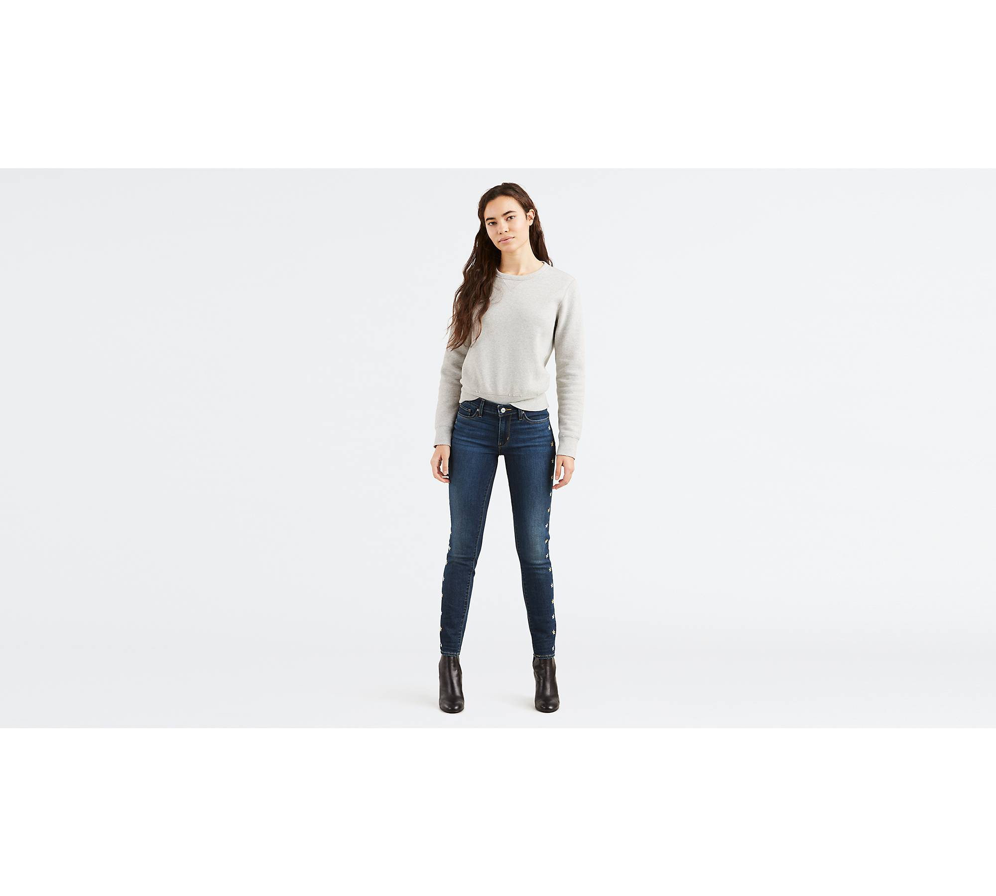 711 Embroidered Skinny Women's Jeans - Dark Wash | Levi's® US