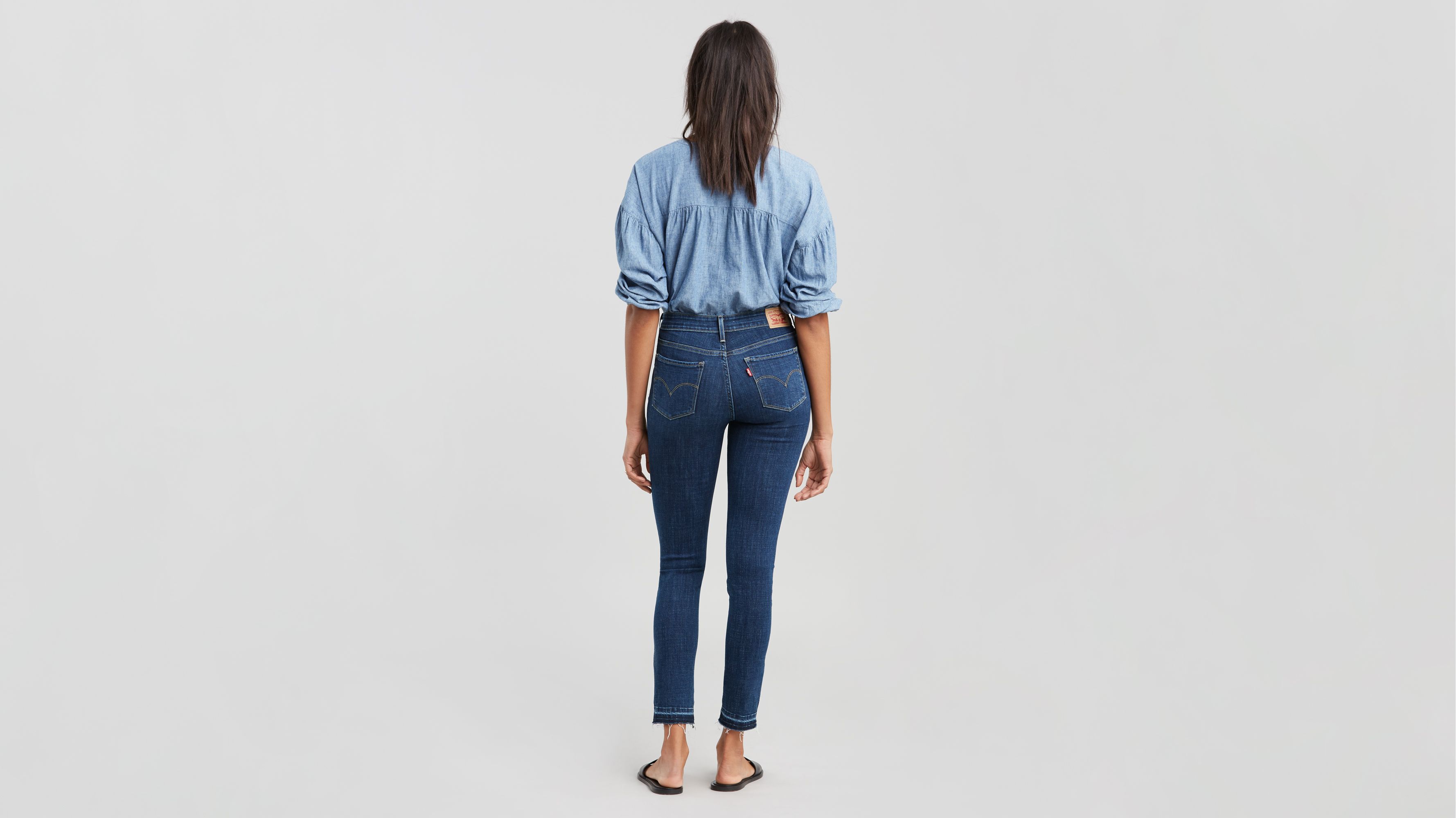 levi's 711 skinny jeans dark blue
