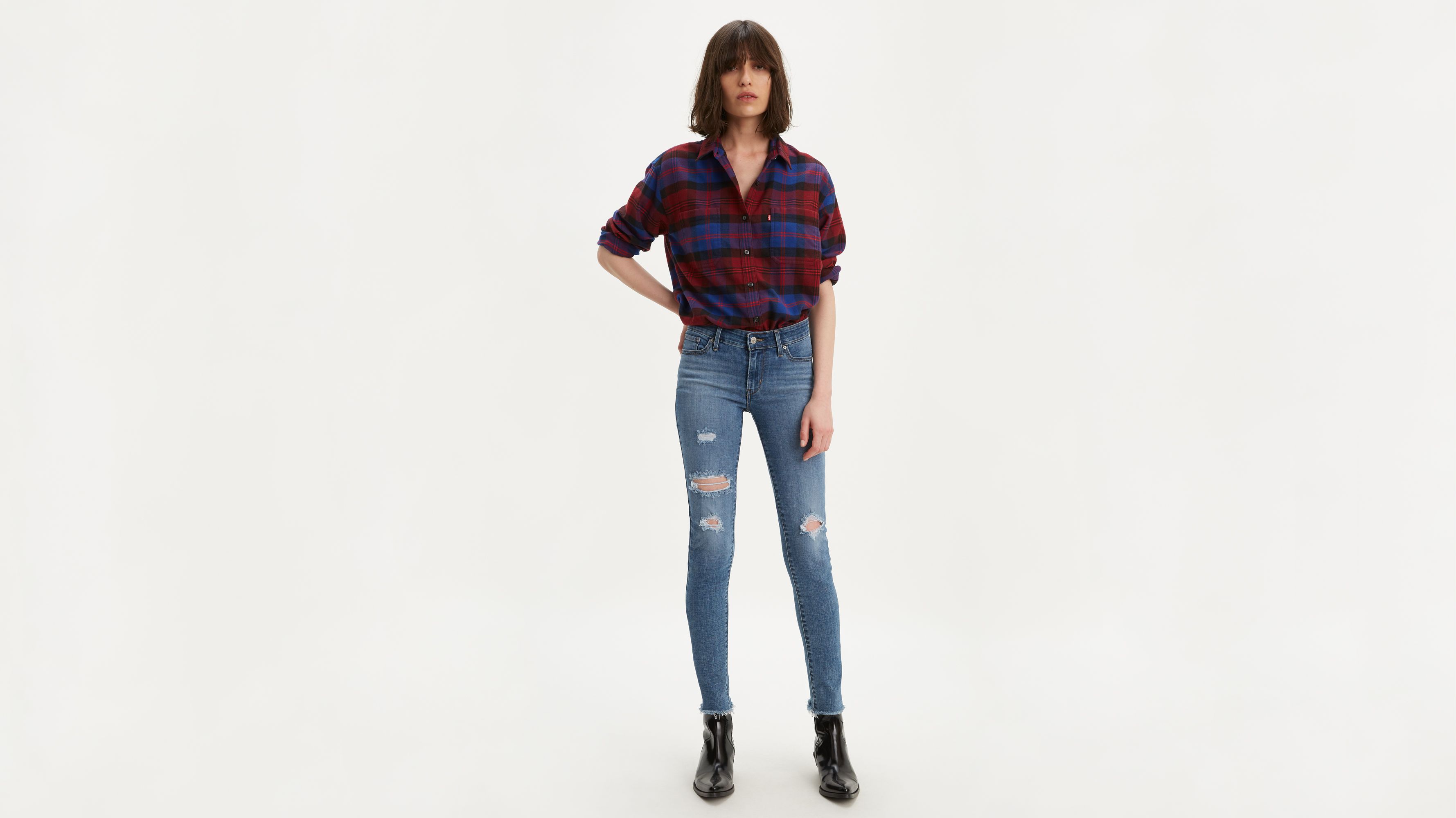 levis skinny ripped jeans