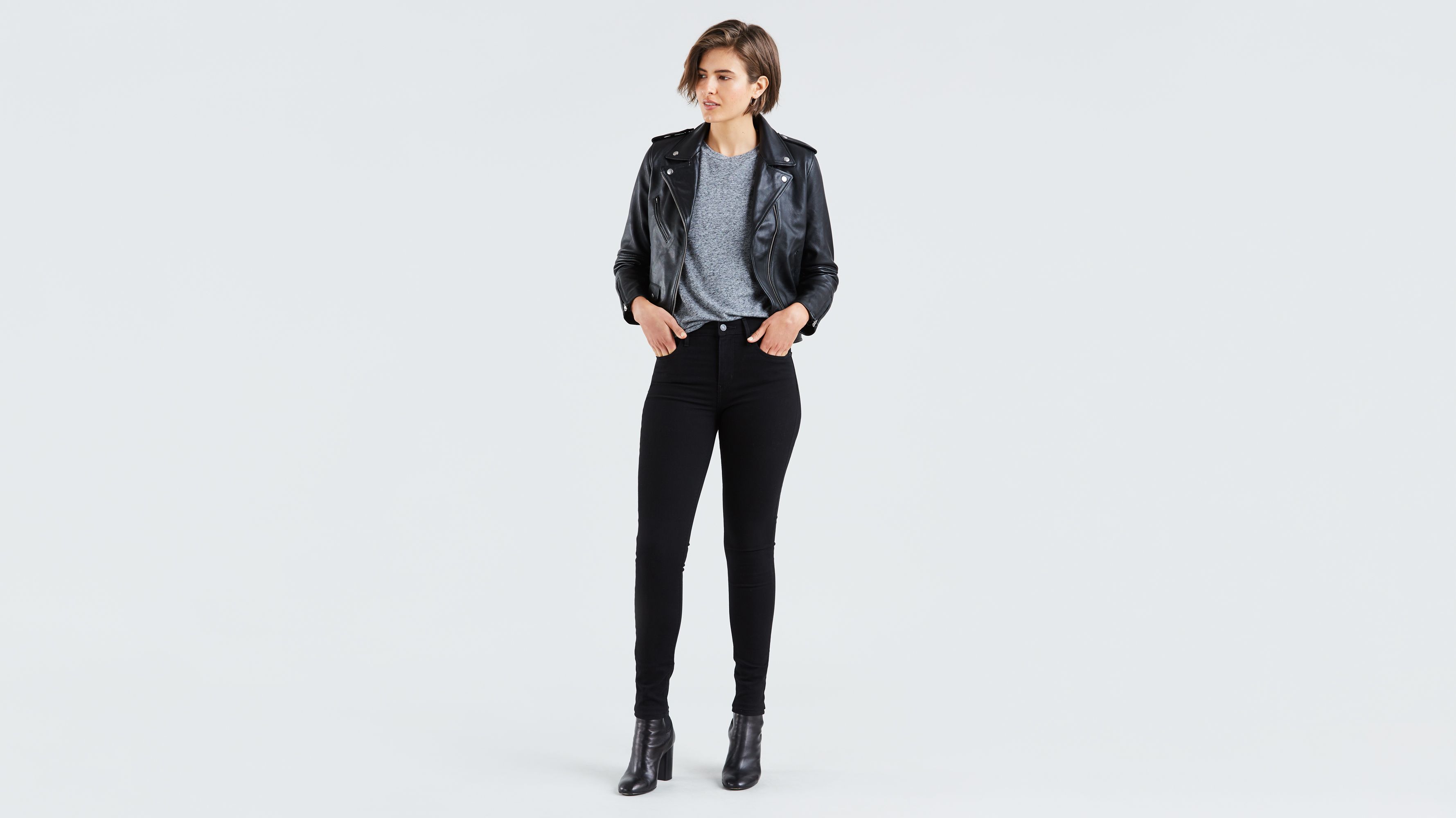 levi's 721 high rise skinny washed black