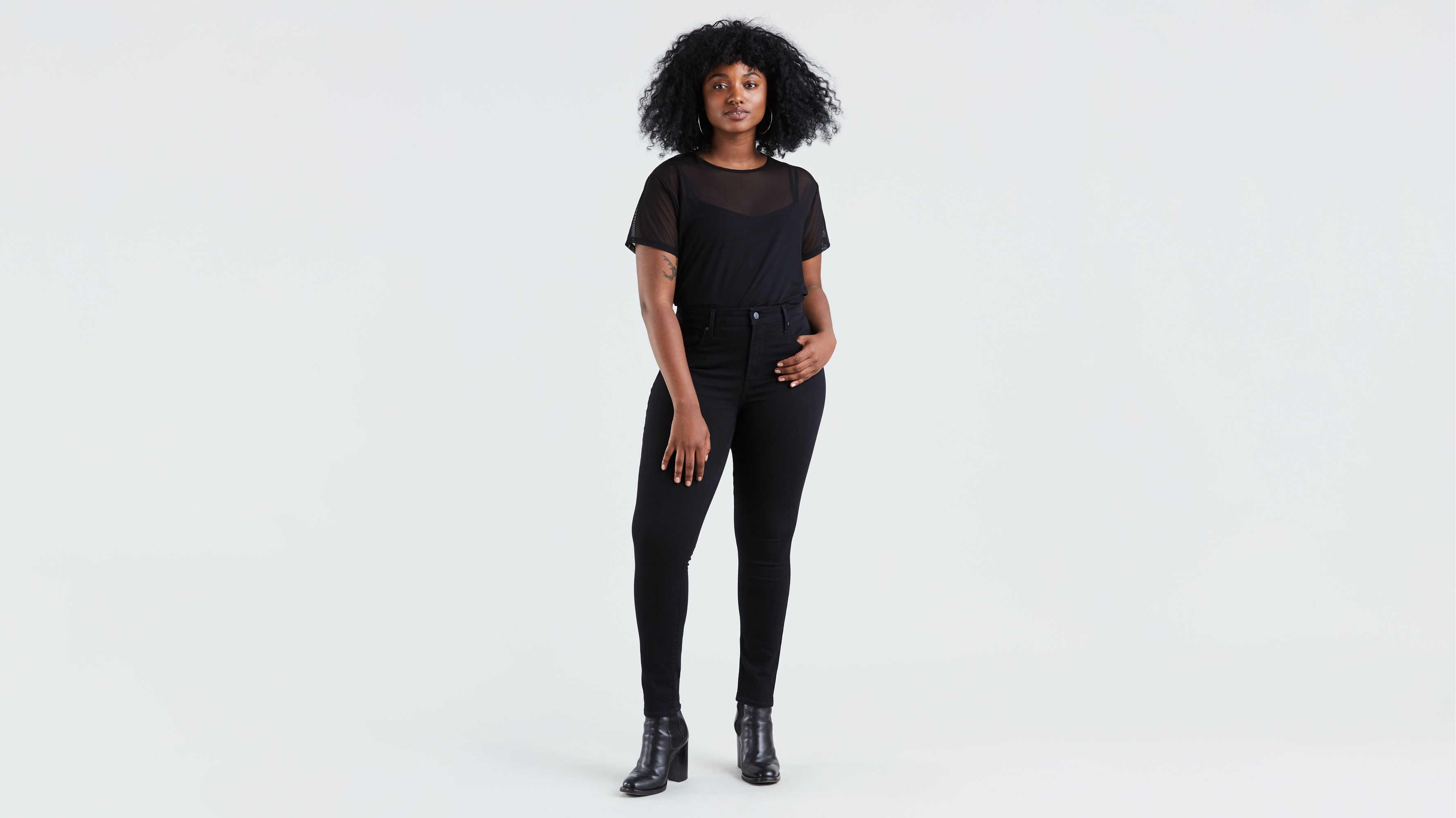 levi's 721 high rise skinny washed black