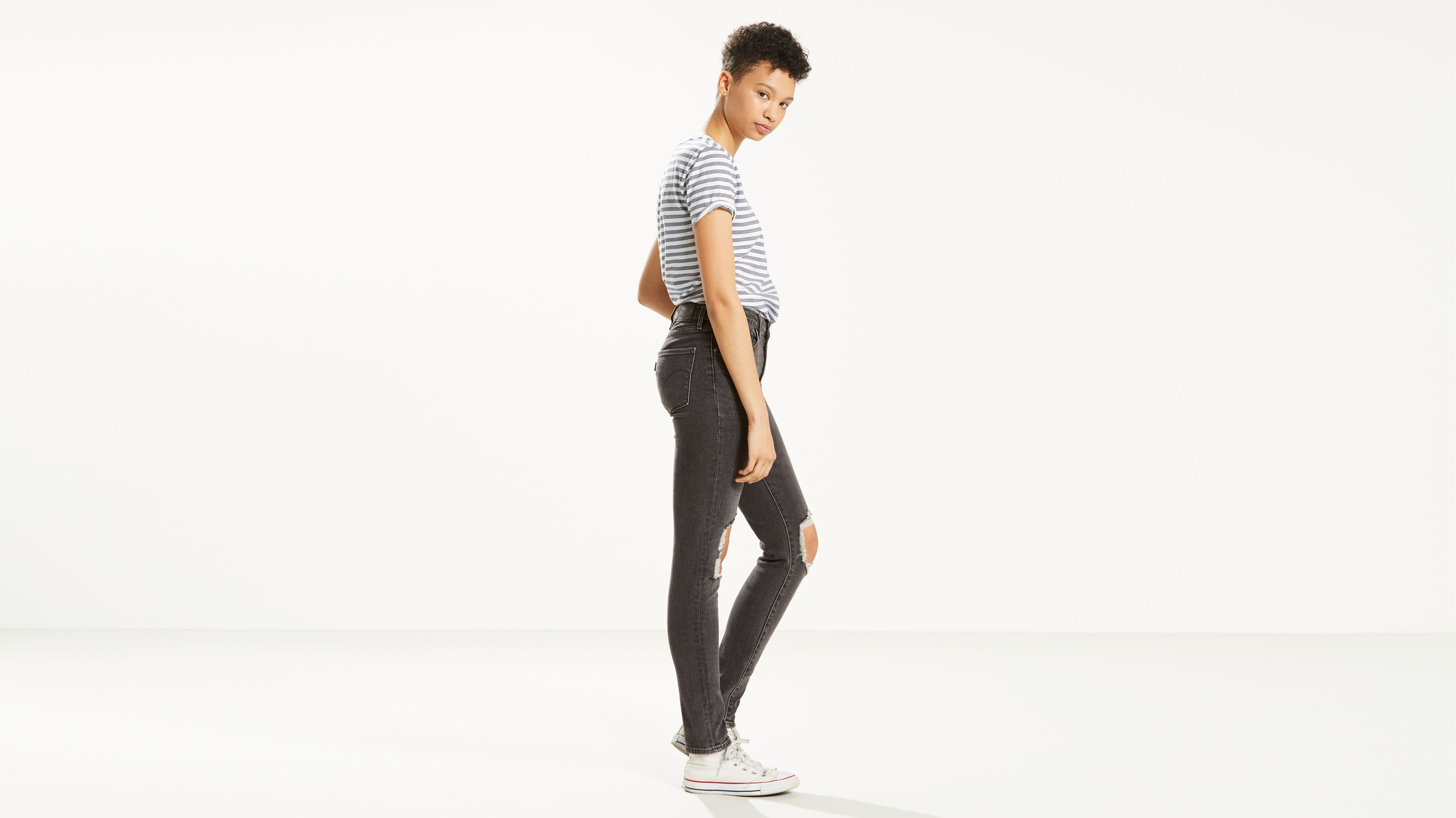 levi's 721 ripped high rise skinny