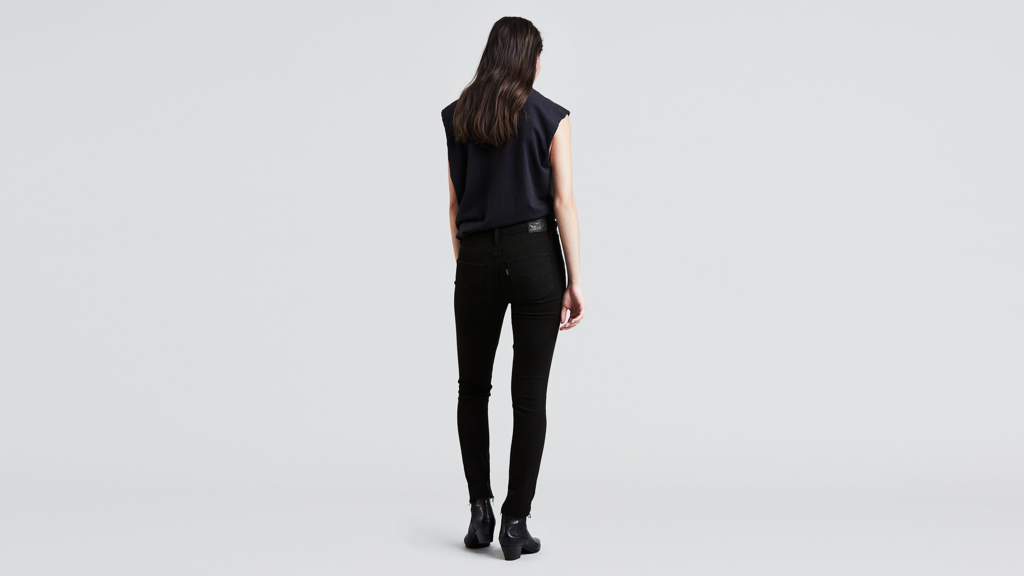 721 high rise skinny jeans black