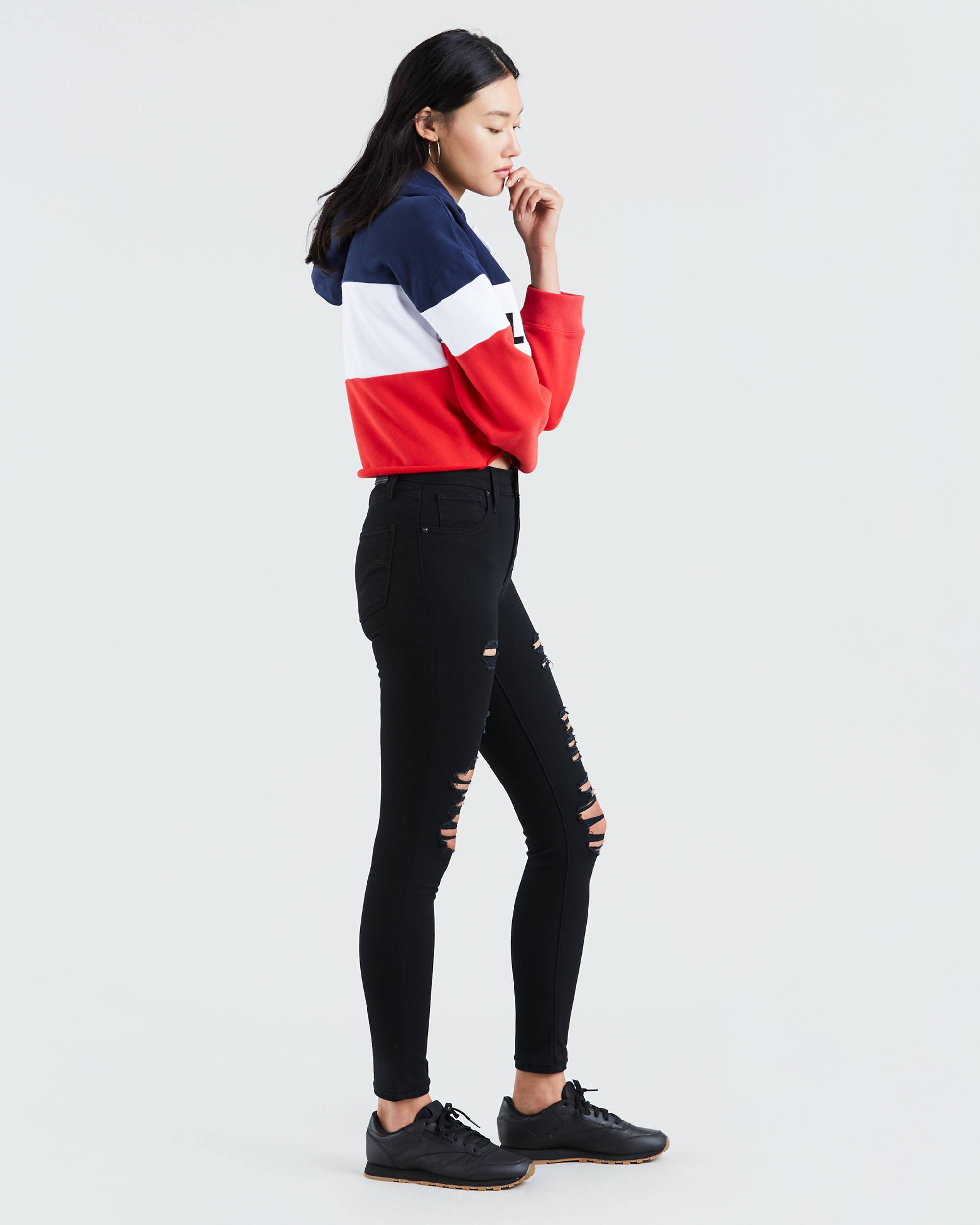 721 High Rise Ripped Skinny Women's Jeans 8