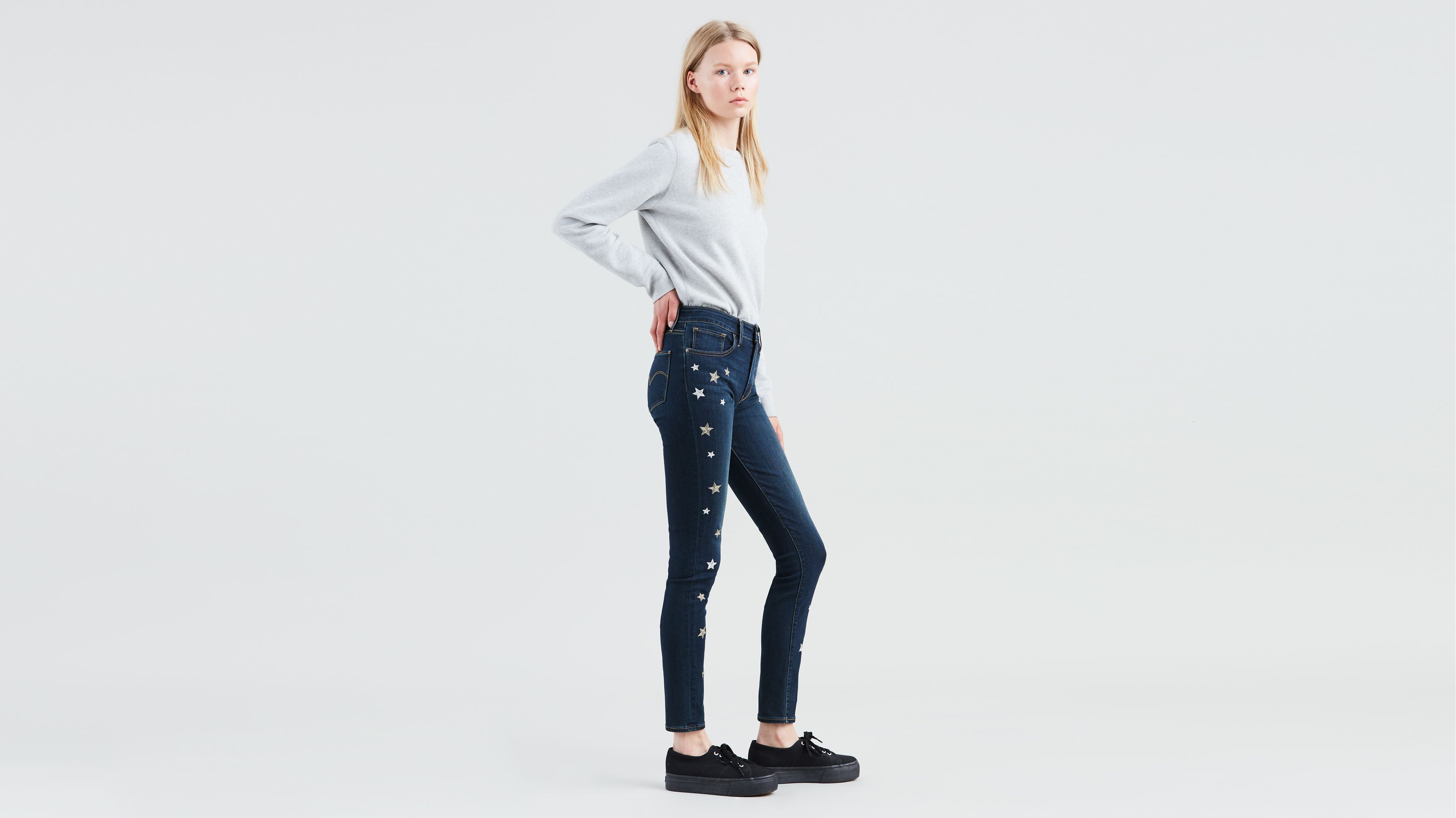 embroidered levi jeans