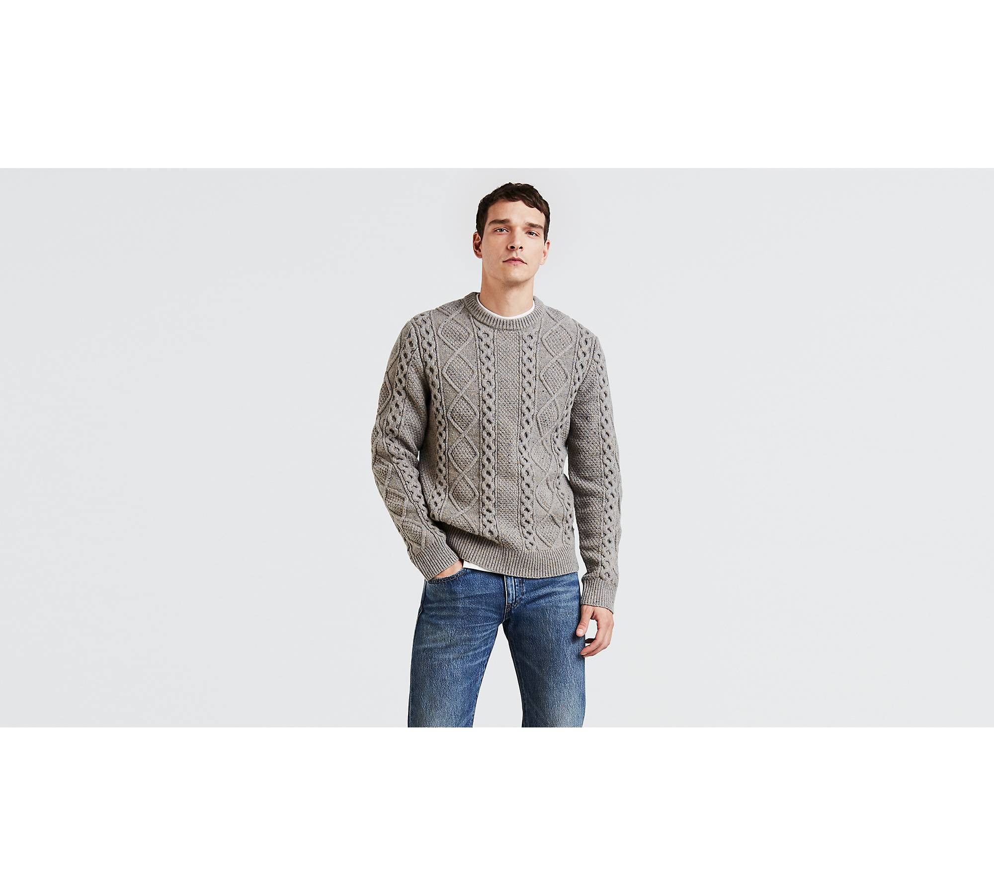 Fisherman Cable Crewneck Sweater 1