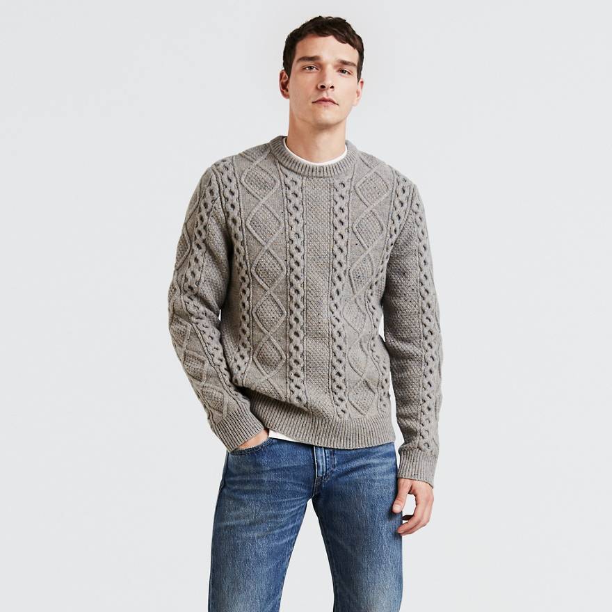 Fisherman Cable Crewneck Sweater 1