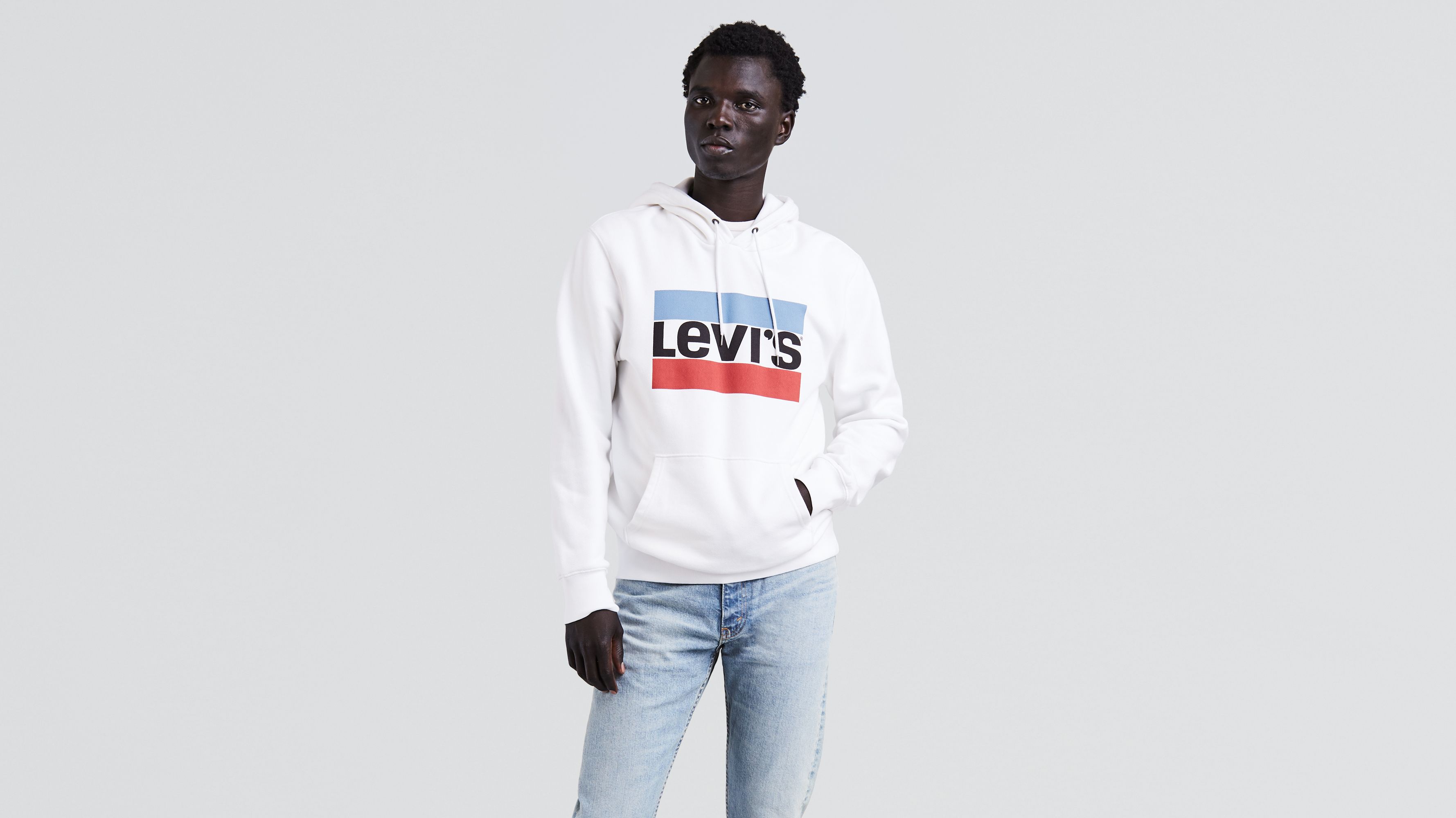 White levis hotsell hoodie mens