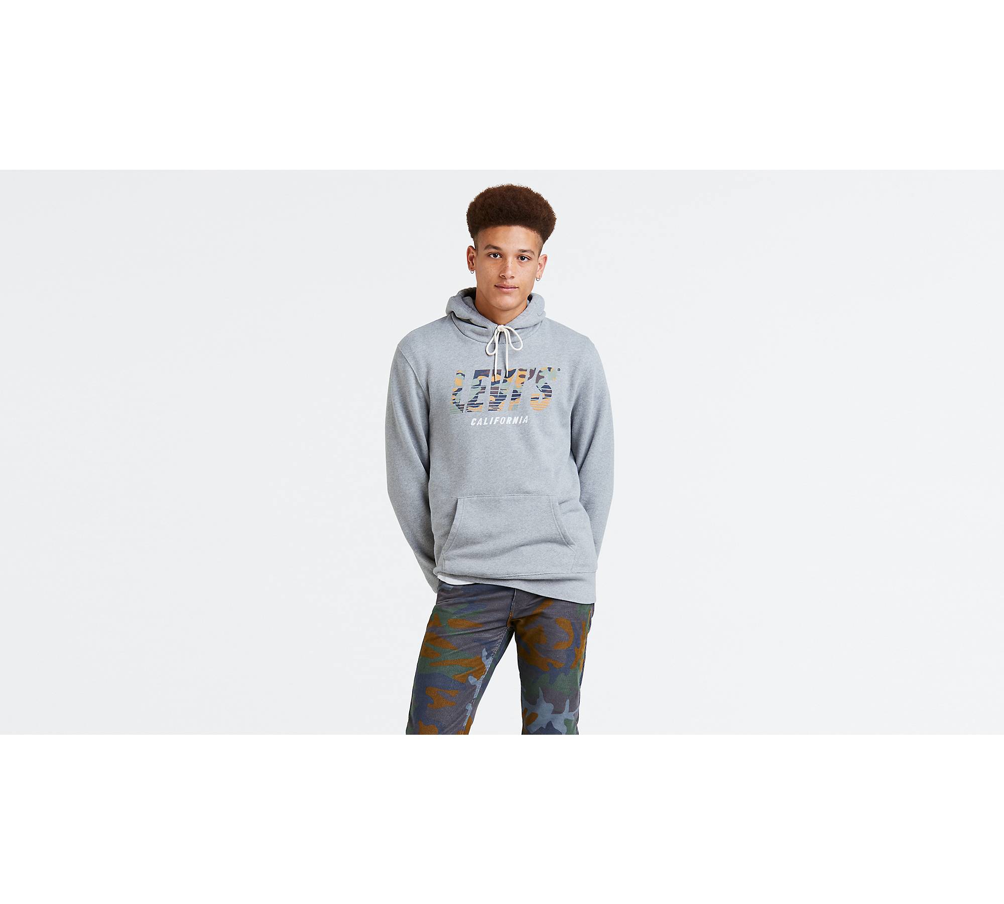 Graphic Pullover Hoodie - Grey