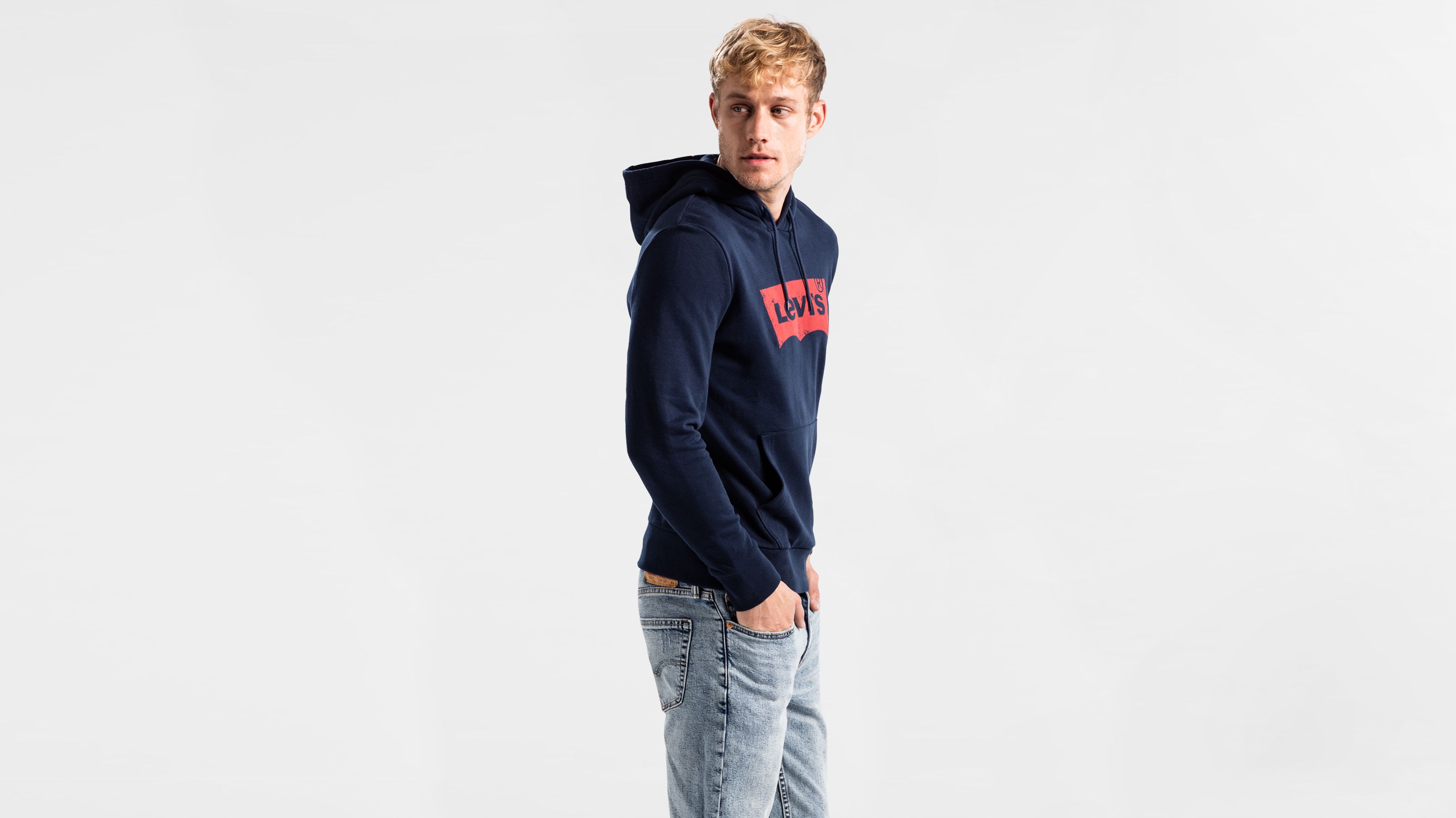 Blue hoodie mens on sale outfit