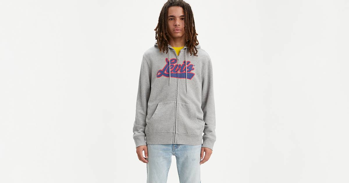 Levi's® Script Zip Up Hoodie - Grey | Levi's® US