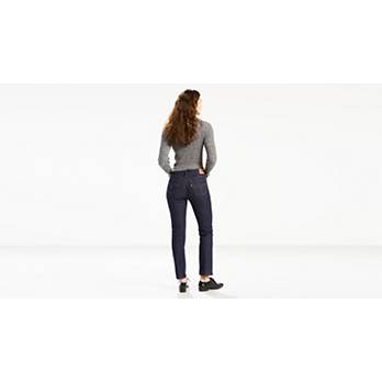 Levis Women's 414 Relaxed Straight Stretch Med Wash Denim Jeans - Size 33
