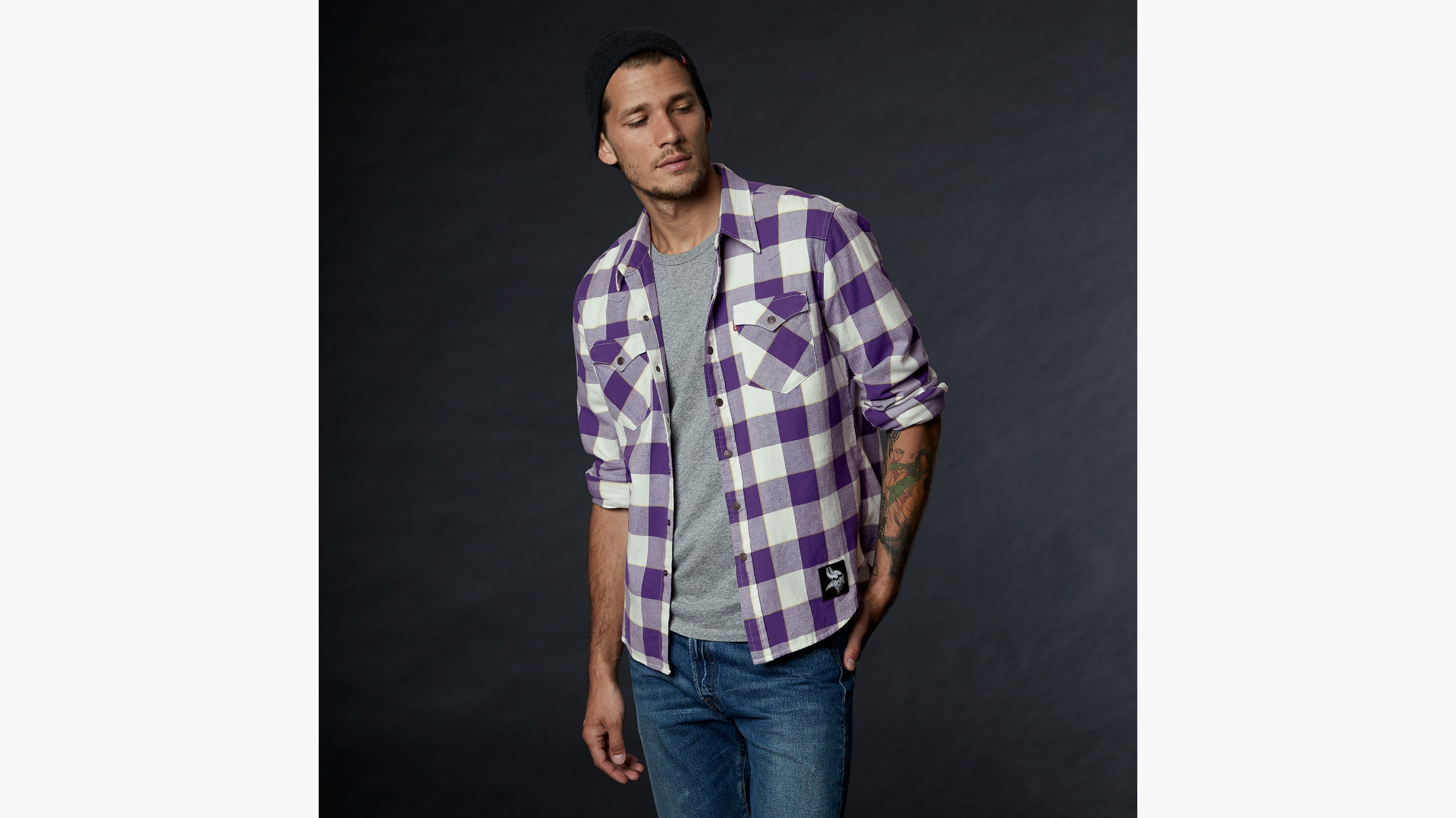 Levi's® NFL Plaid Western Shirt - Purple | Levi's® GB