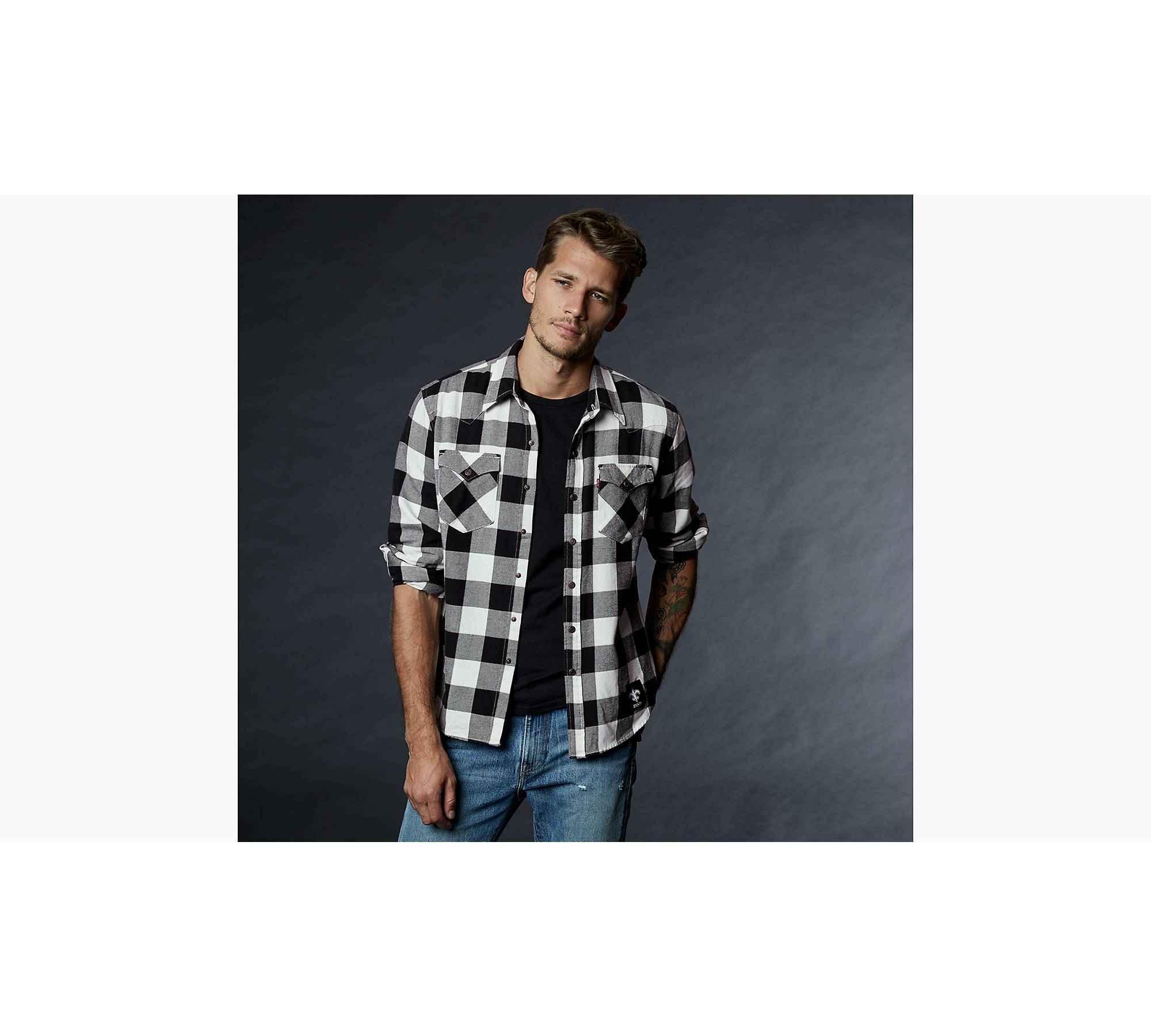 Levi's® NFL Plaid Western Shirt - Black | Levi's® GB