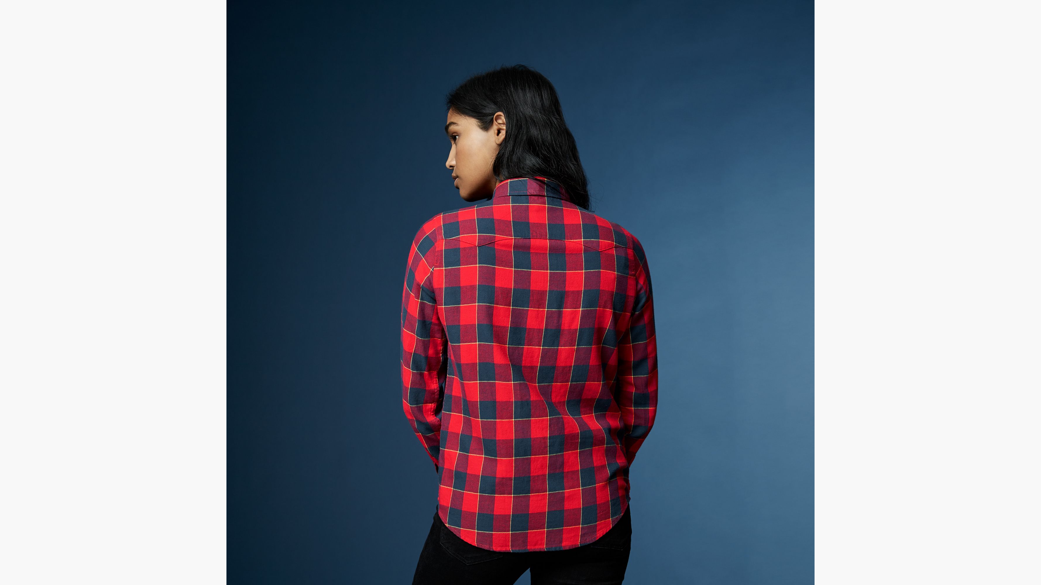 Charcoal Baseball L/S with Plaid Sleeve main image 0