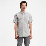 Striped Short Sleeve Classic One Pocket Shirt 1