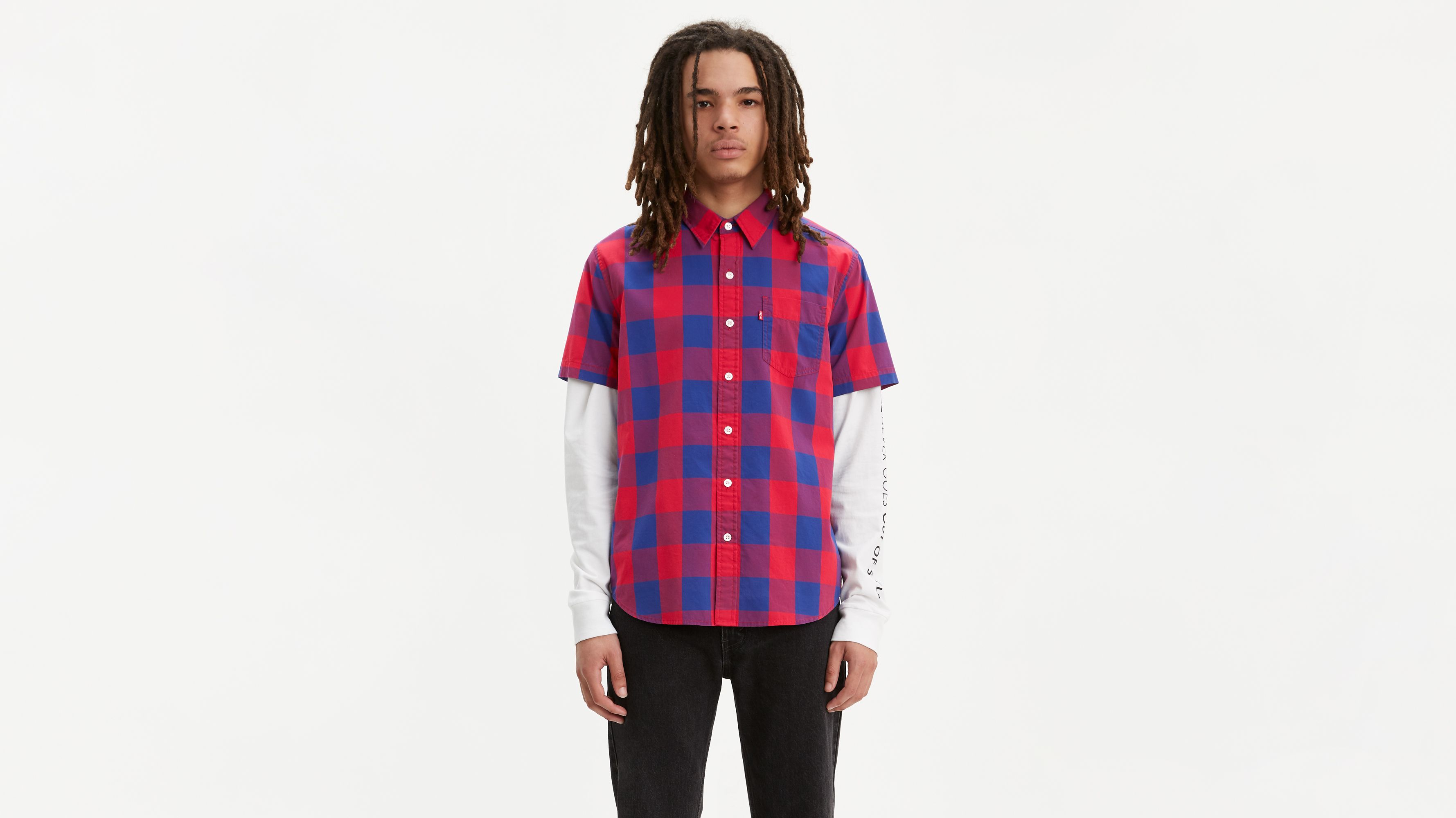 Buffalo Check Short Sleeve Classic One Pocket Shirt