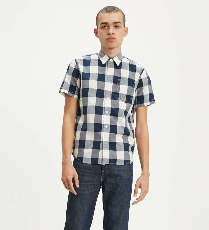 Buffalo Check Short Sleeve Classic One Pocket Shirt - Blue | Levi's® US