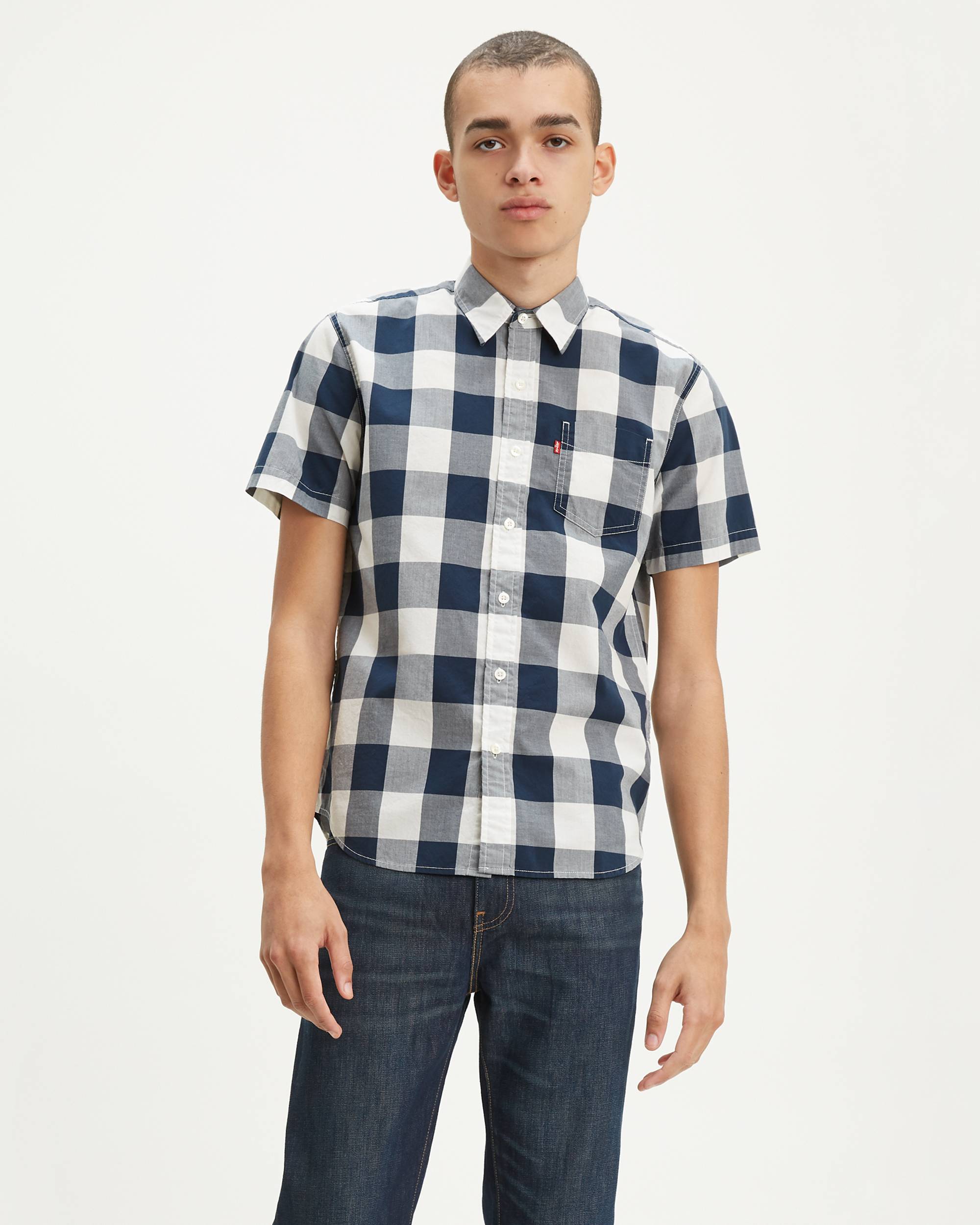 Buffalo Check Short Sleeve Classic One Pocket Shirt 1