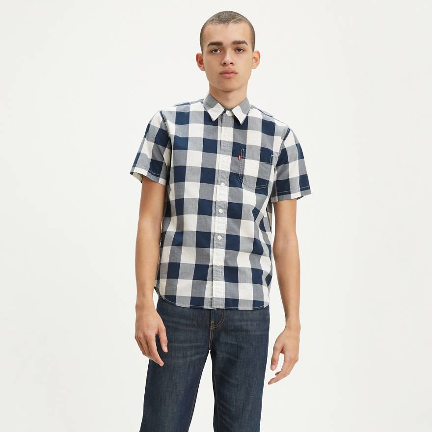 Buffalo Check Short Sleeve Classic One Pocket Shirt 1