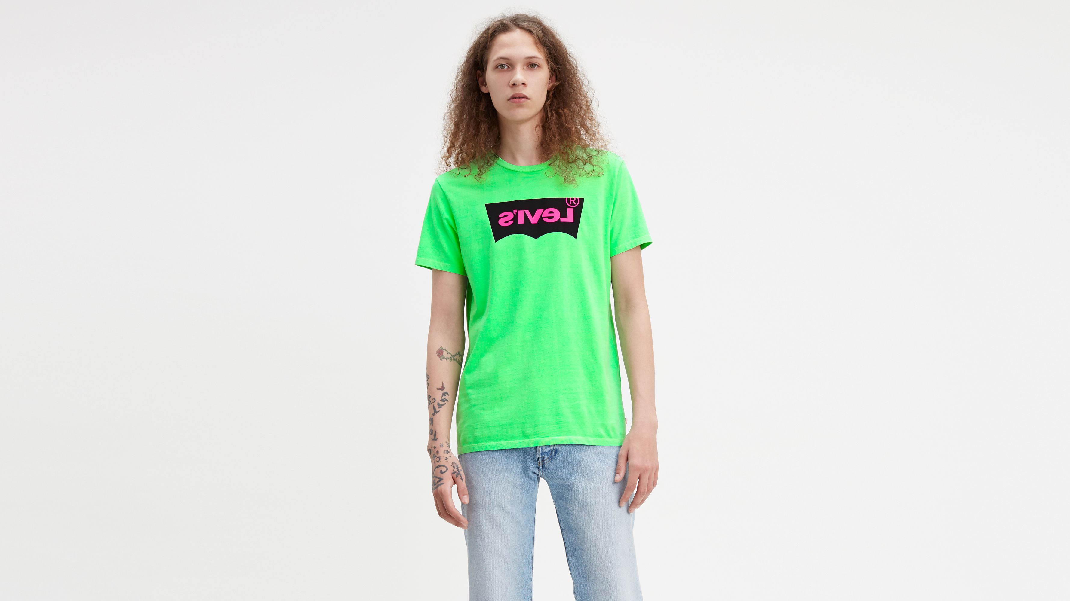 Levi's® Neon Logo Tee Shirt - Green 