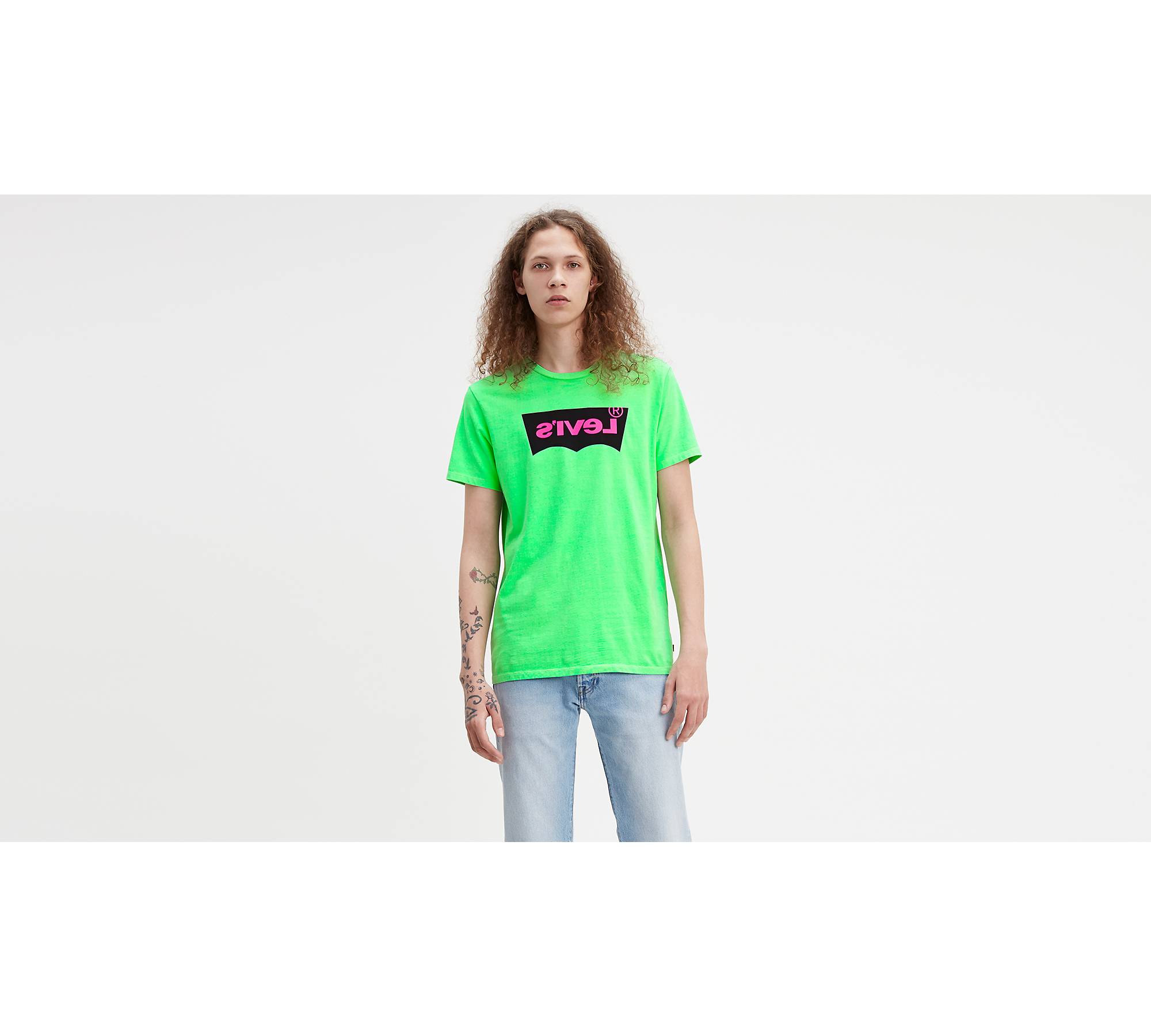 Levi's® Neon Logo Tee Shirt - Green | Levi's® CA