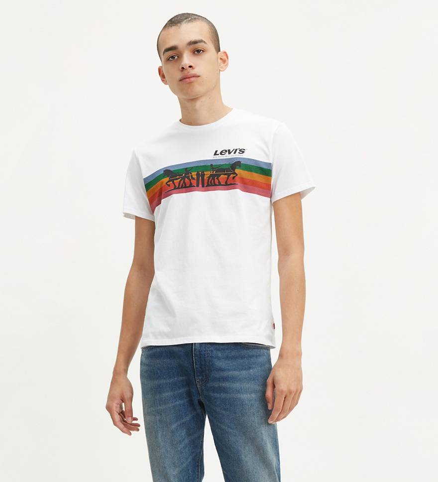Two Horse Stripe Graphic Tee Shirt 1