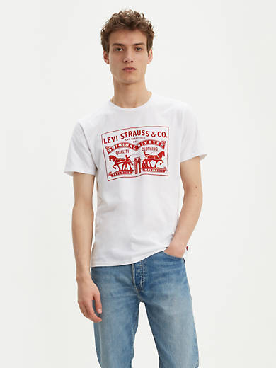 Gepolijst Verbetering Buiten adem Two Horse Graphic Tee Shirt - White | Levi's® US