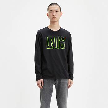 Long Sleeve Levi's® Text Graphic Tee Shirt 1