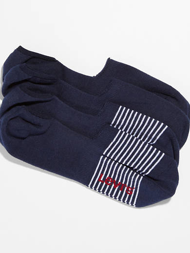 Levi’s® 2-Pack No Show Stripe & Solid Socks