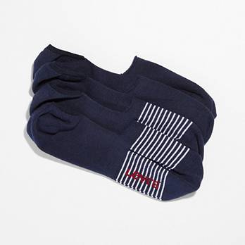 Levi’s® 2-Pack No Show Stripe & Solid Socks 1