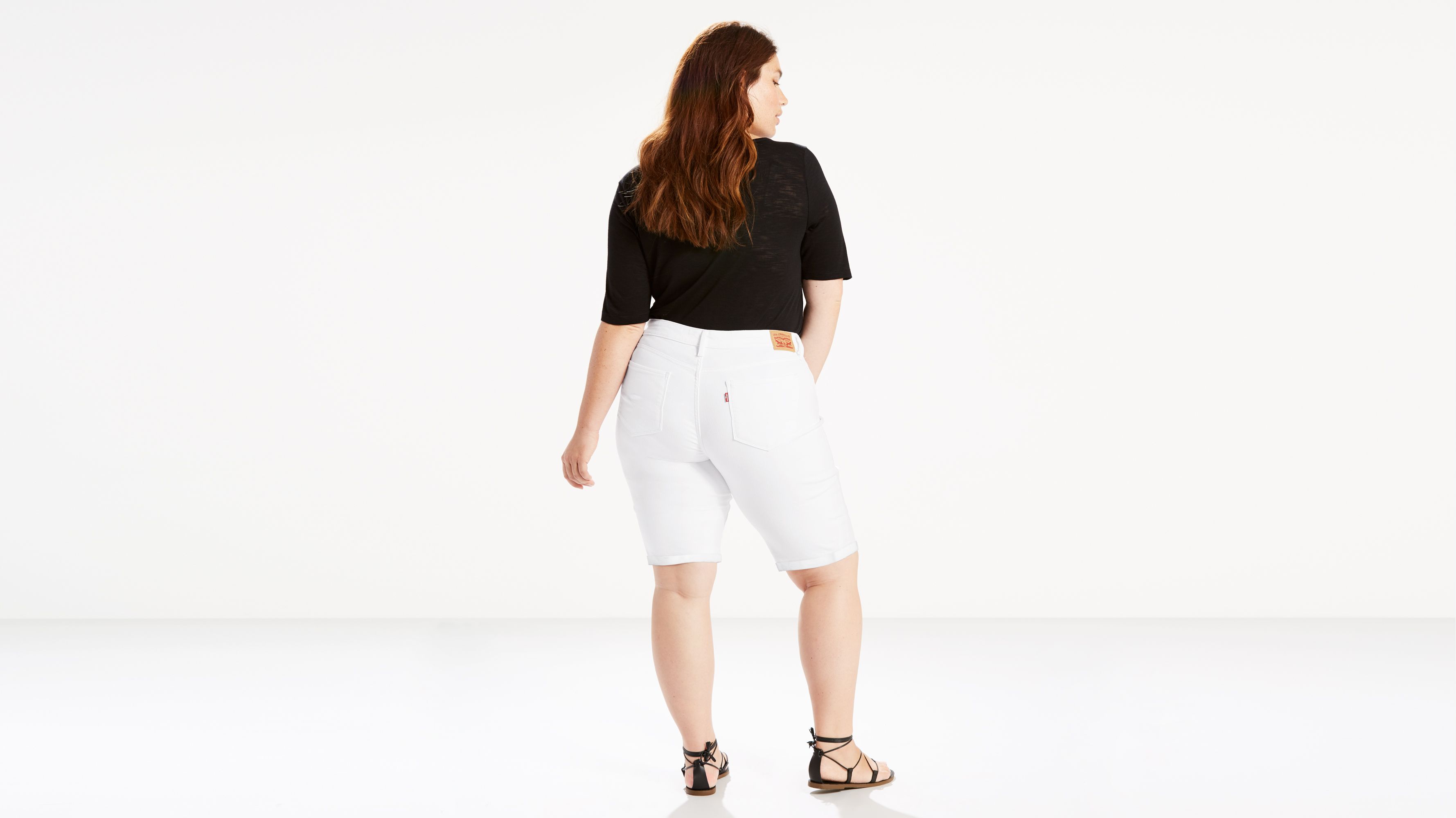 womens plus size white shorts