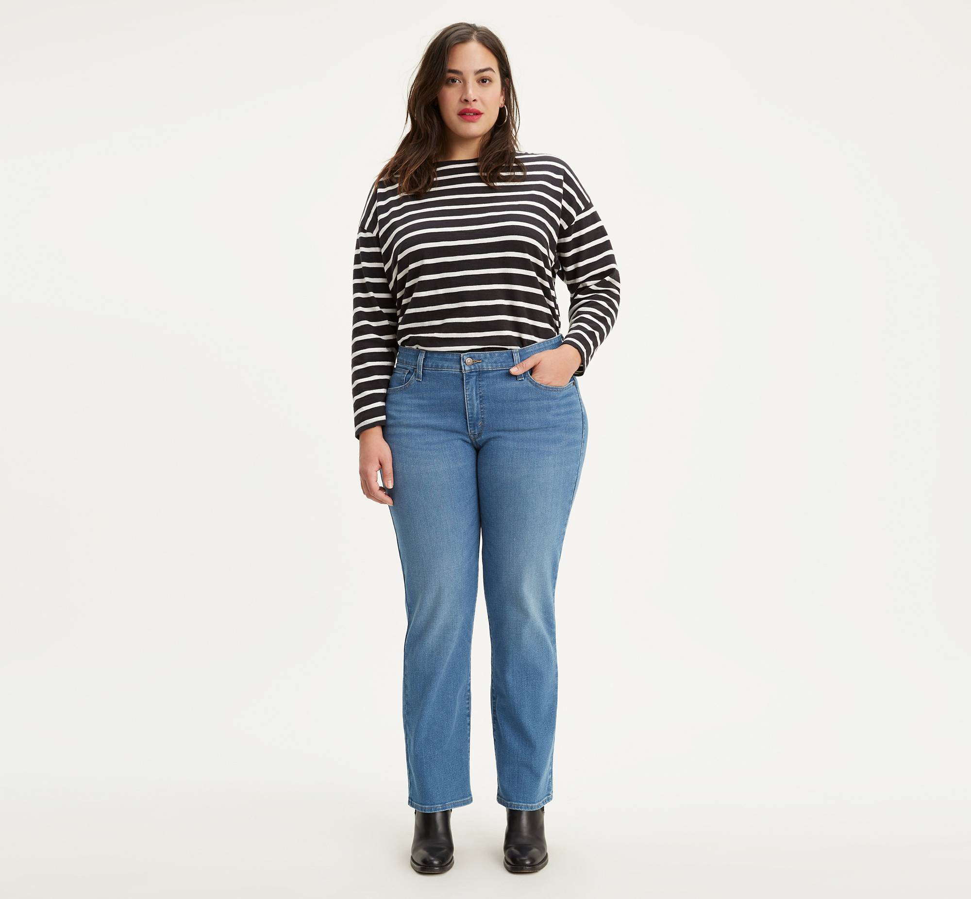 414 Classic Straight Women's Jeans (plus Size) - Medium Wash | Levi's® US