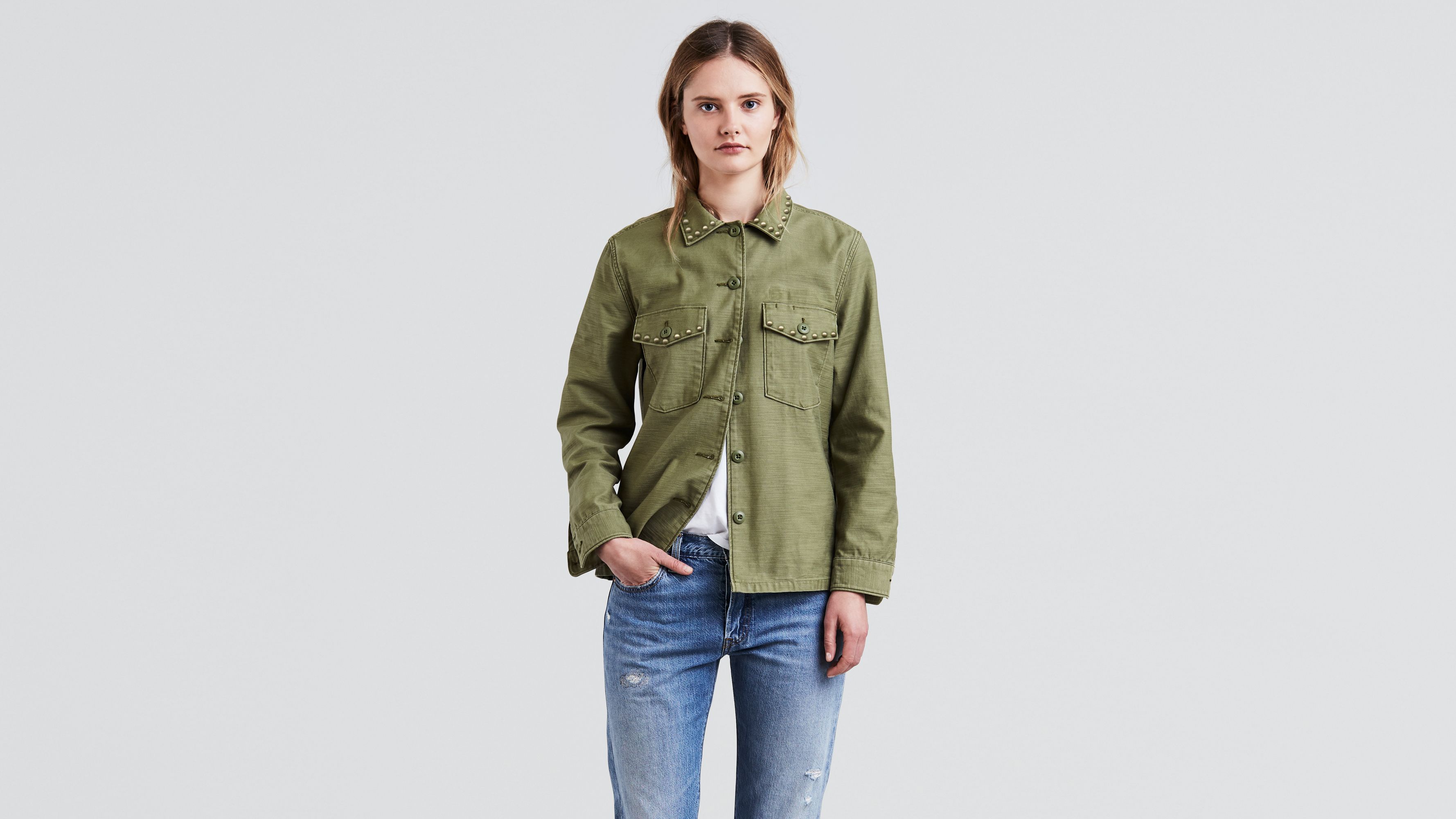 levi's army green jacket
